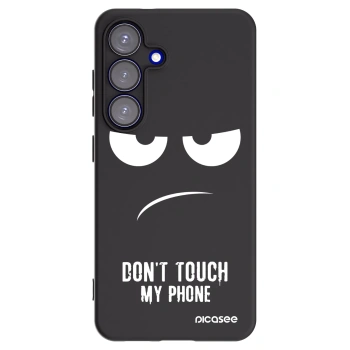 Picasee husă neagră din silicon pentru Samsung Galaxy S25 5G - Don't Touch My Phone