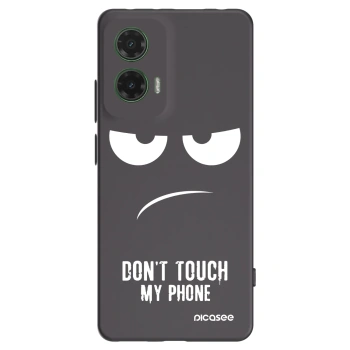 Picasee husă neagră din silicon pentru Motorola Moto G35 5G - Don't Touch My Phone