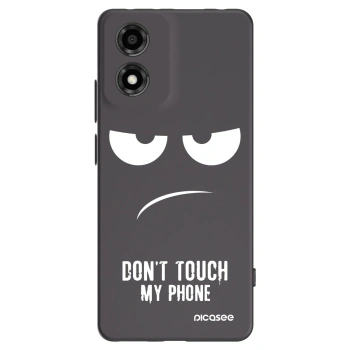 Picasee husă neagră din silicon pentru Motorola Moto E14 - Don't Touch My Phone
