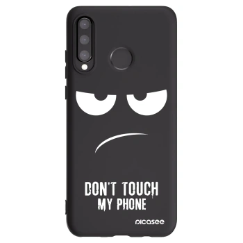 Picasee husă neagră din silicon pentru Huawei P30 Lite - Don't Touch My Phone