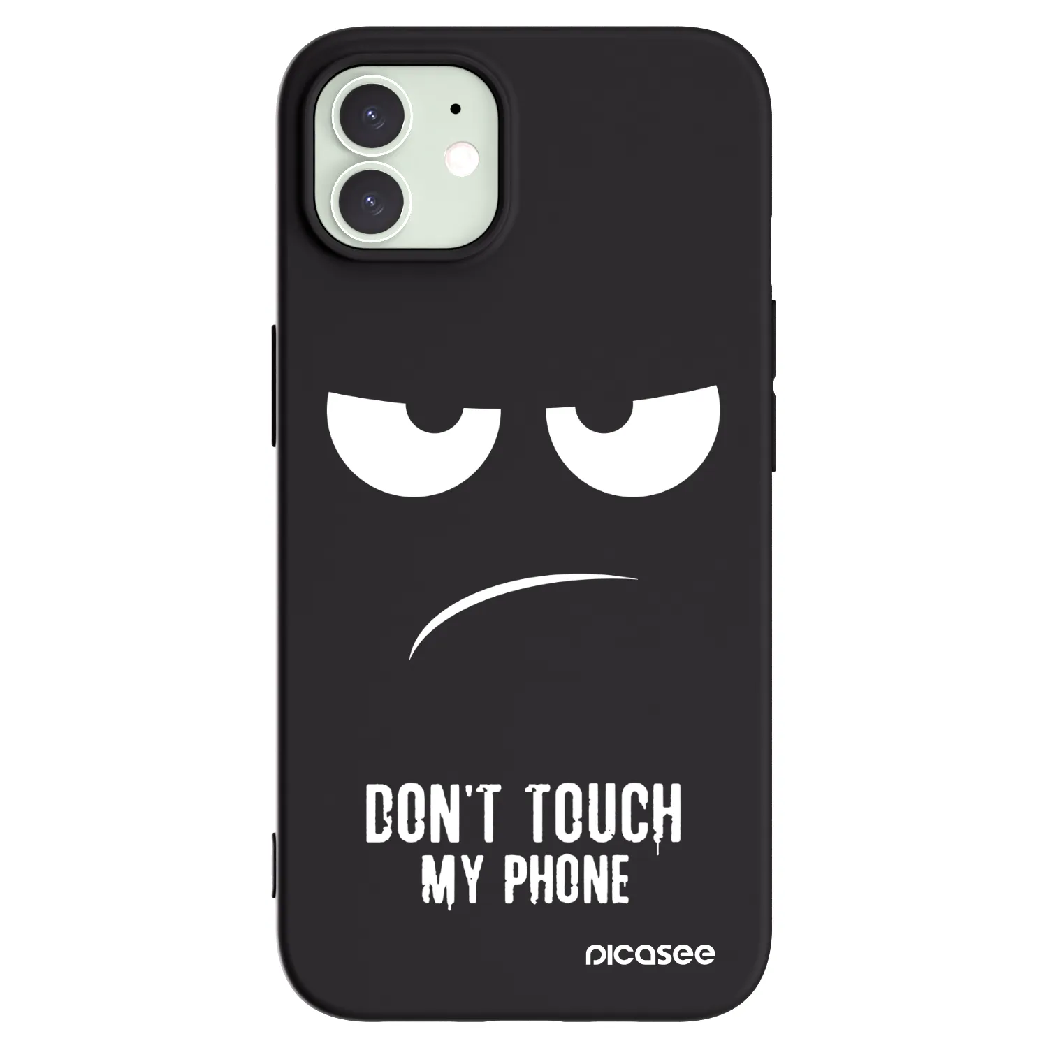Picasee husă neagră din silicon pentru Apple iPhone 12 - Don't Touch My Phone