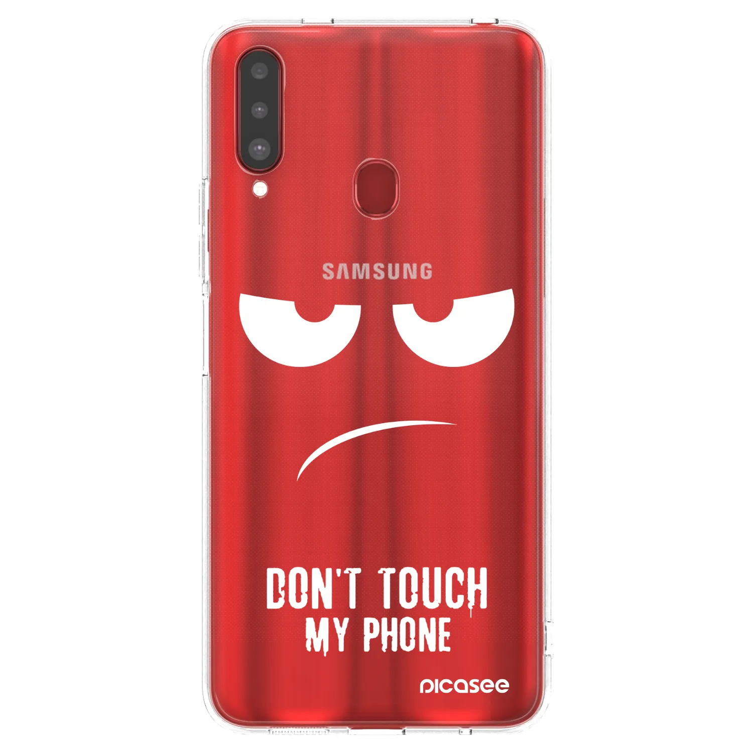 Picasee husă transparentă din silicon pentru Samsung Galaxy A20s - Don't Touch My Phone