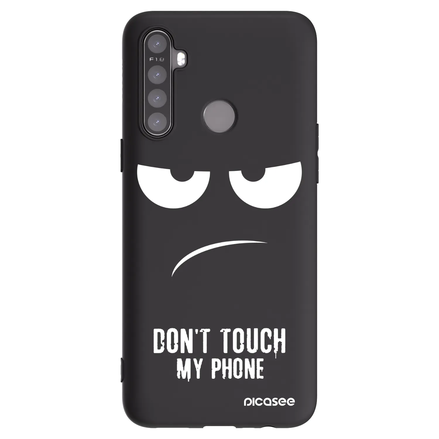 Picasee husă neagră din silicon pentru Realme 5 - Don't Touch My Phone