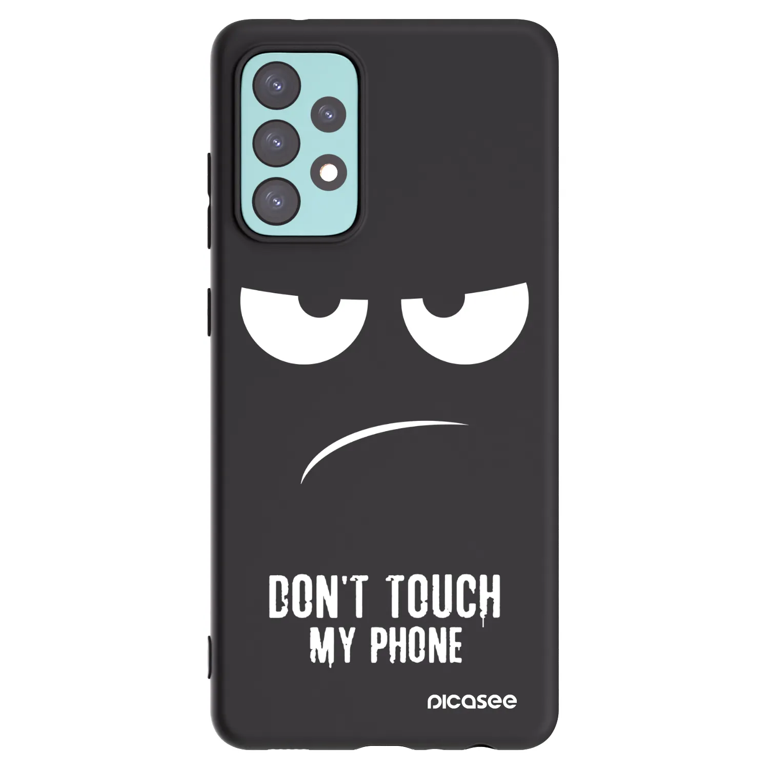 Picasee husă neagră din silicon pentru Samsung Galaxy A72 A725F - Don't Touch My Phone