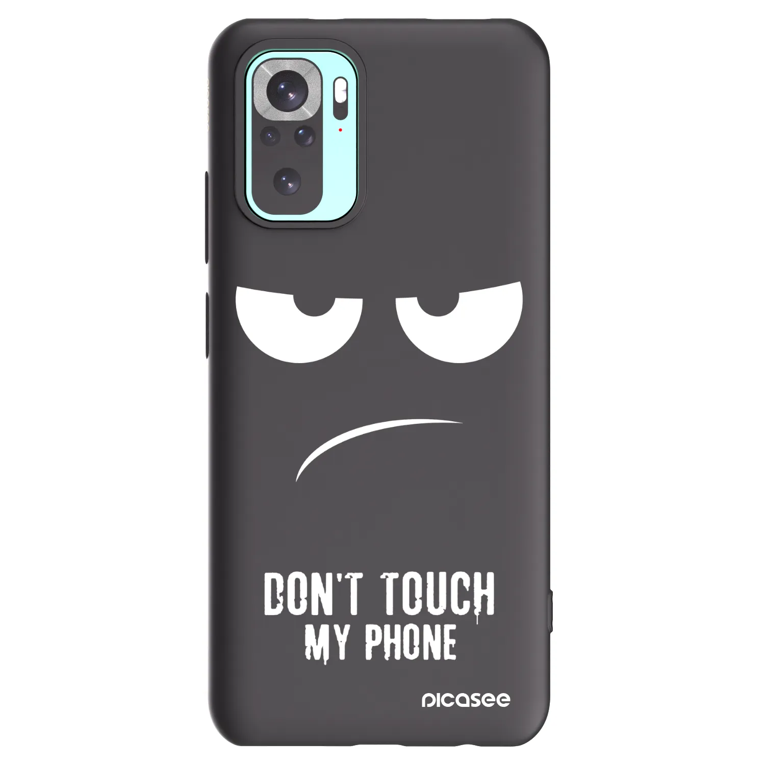 Picasee husă neagră din silicon pentru Xiaomi Redmi Note 10 Pro - Don't Touch My Phone