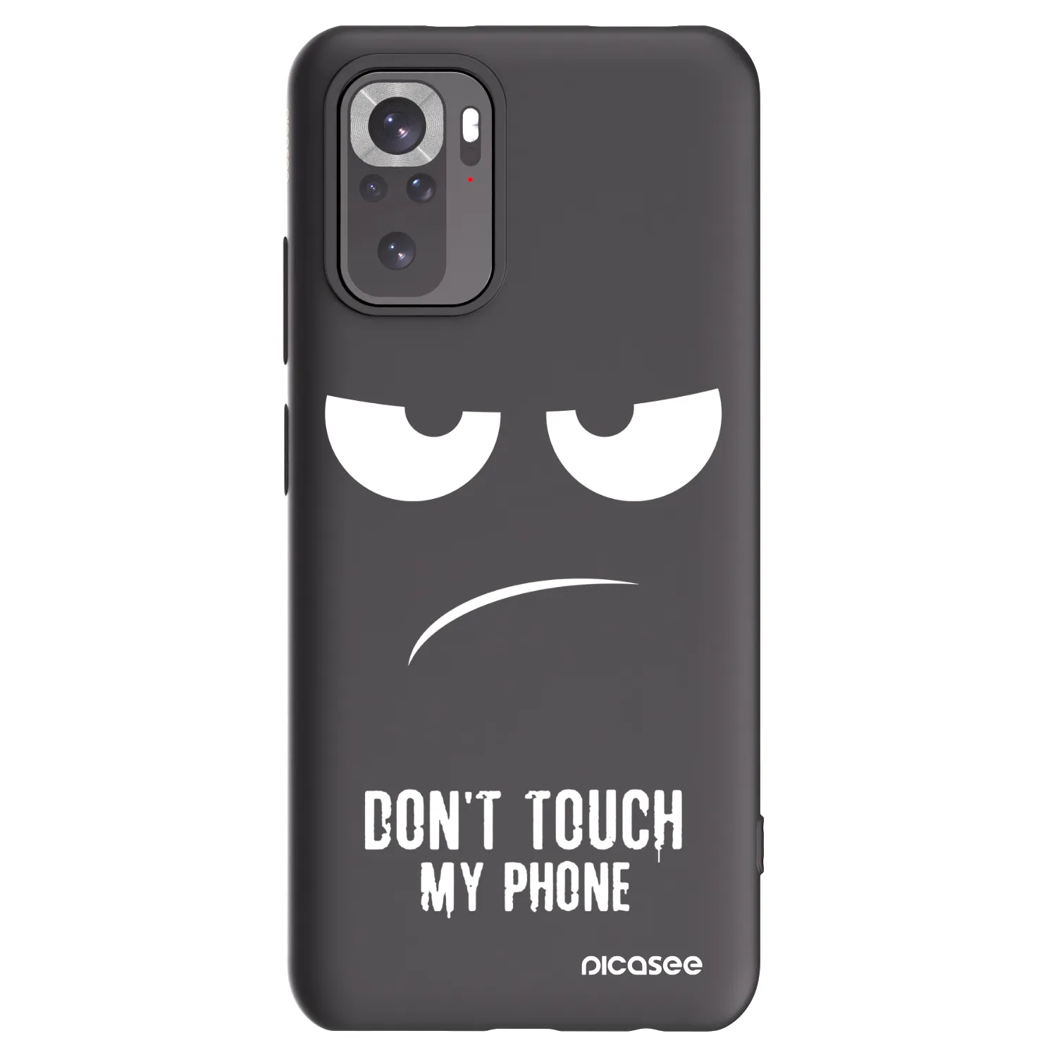 Picasee husă neagră din silicon pentru Xiaomi Redmi Note 10S - Don't Touch My Phone