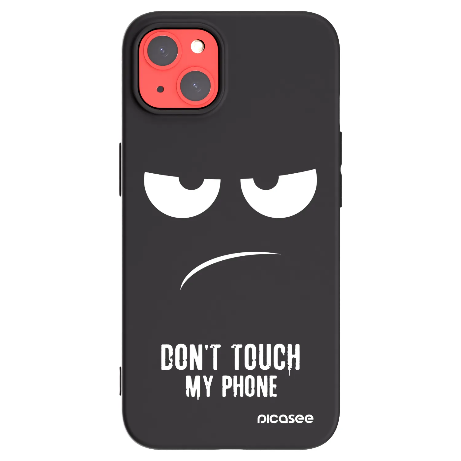 Picasee husă neagră din silicon pentru Apple iPhone 13 - Don't Touch My Phone