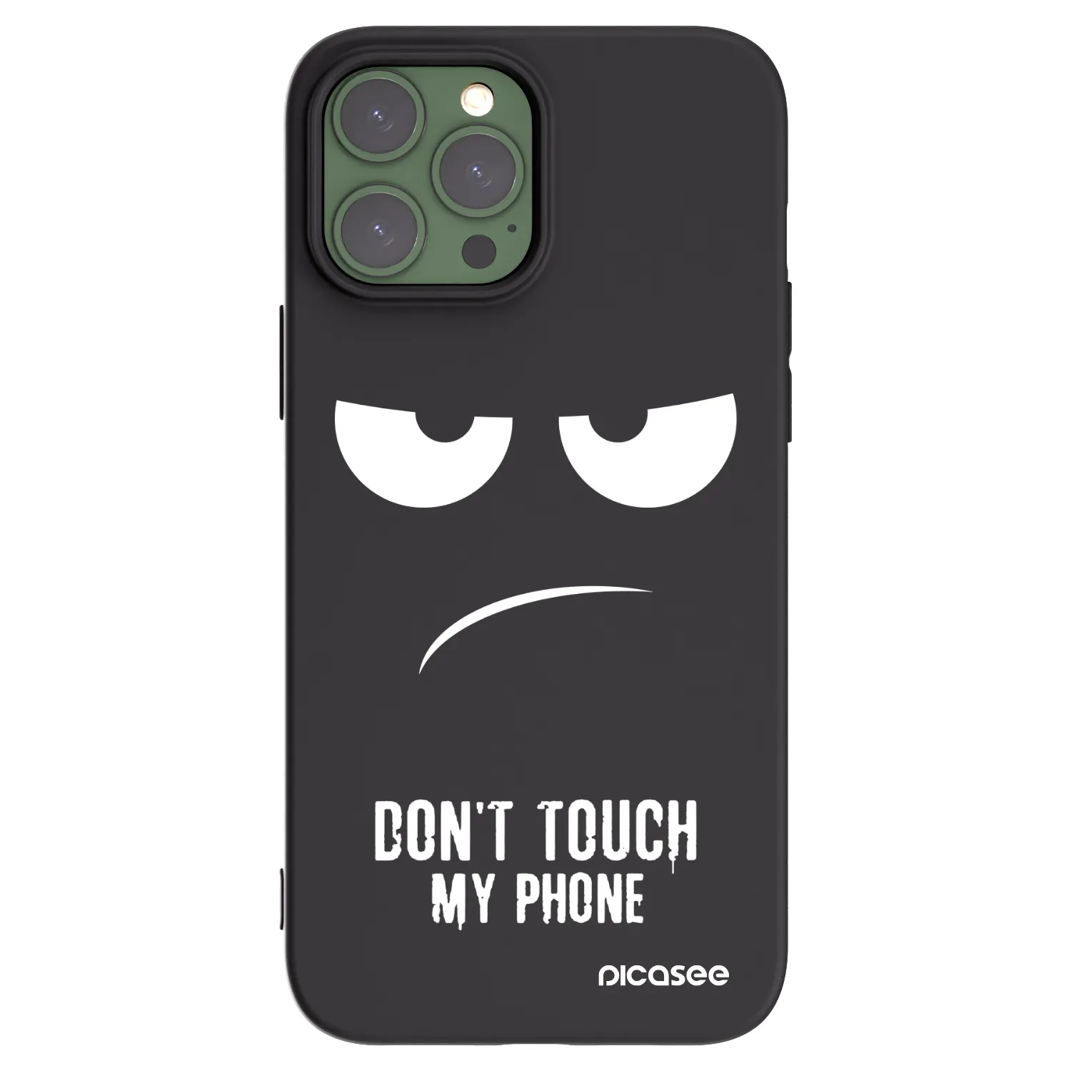 Picasee husă neagră din silicon pentru Apple iPhone 13 Pro Max - Don't Touch My Phone