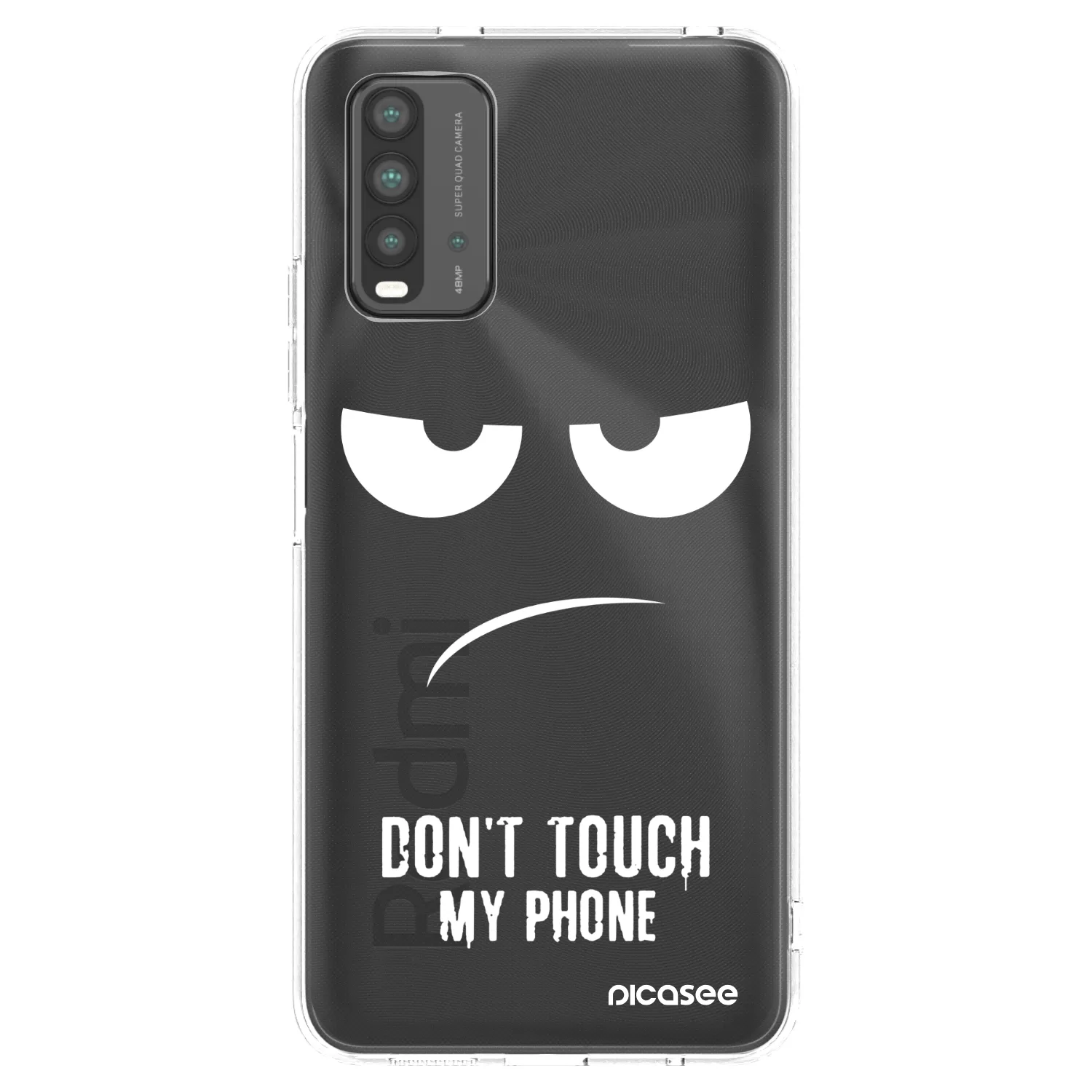Picasee husă neagră din silicon pentru Xiaomi Redmi 9T - Don't Touch My Phone