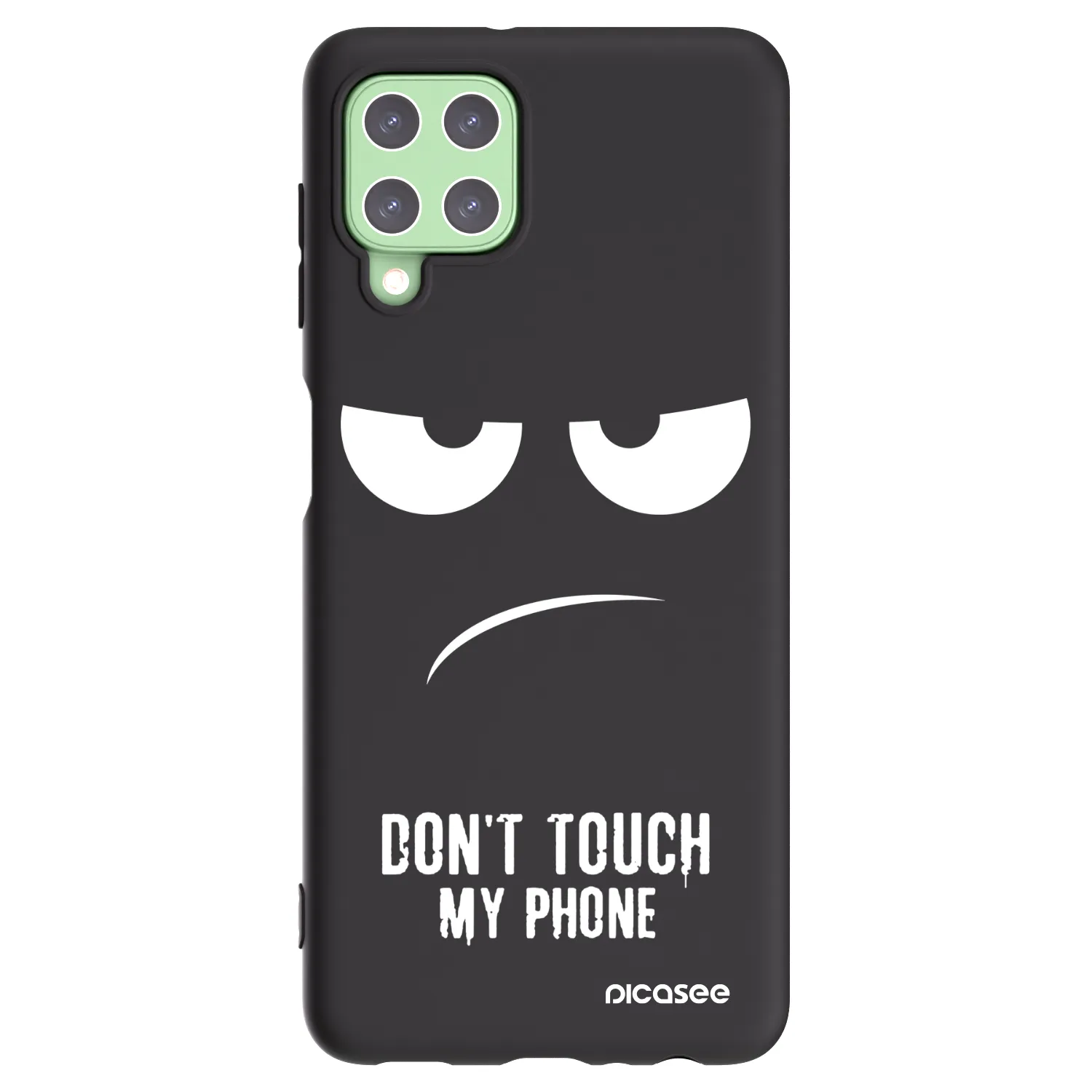 Picasee husă neagră din silicon pentru Samsung Galaxy A22 A225F 4G - Don't Touch My Phone