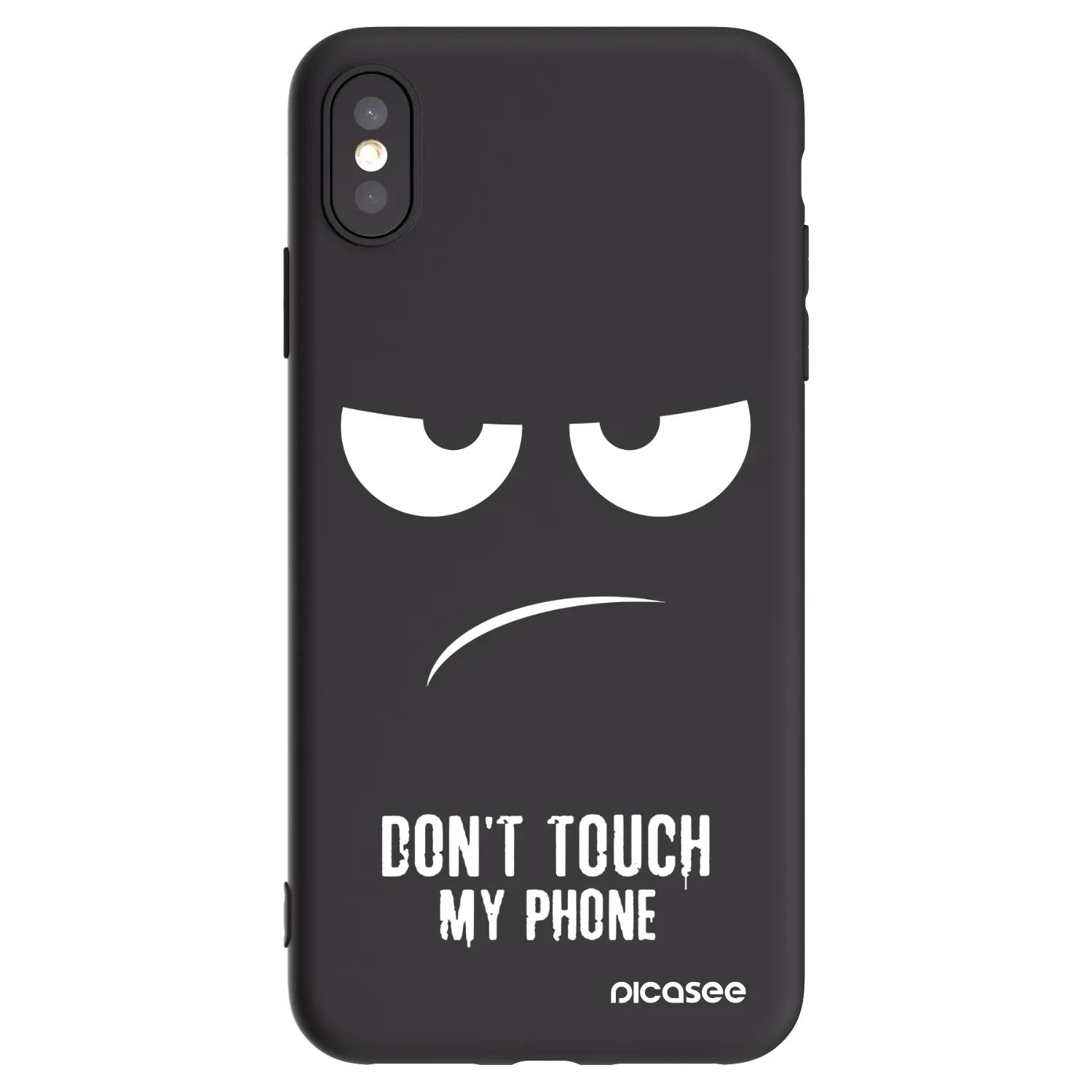 Picasee husă neagră din silicon pentru Apple iPhone XS Max - Don't Touch My Phone