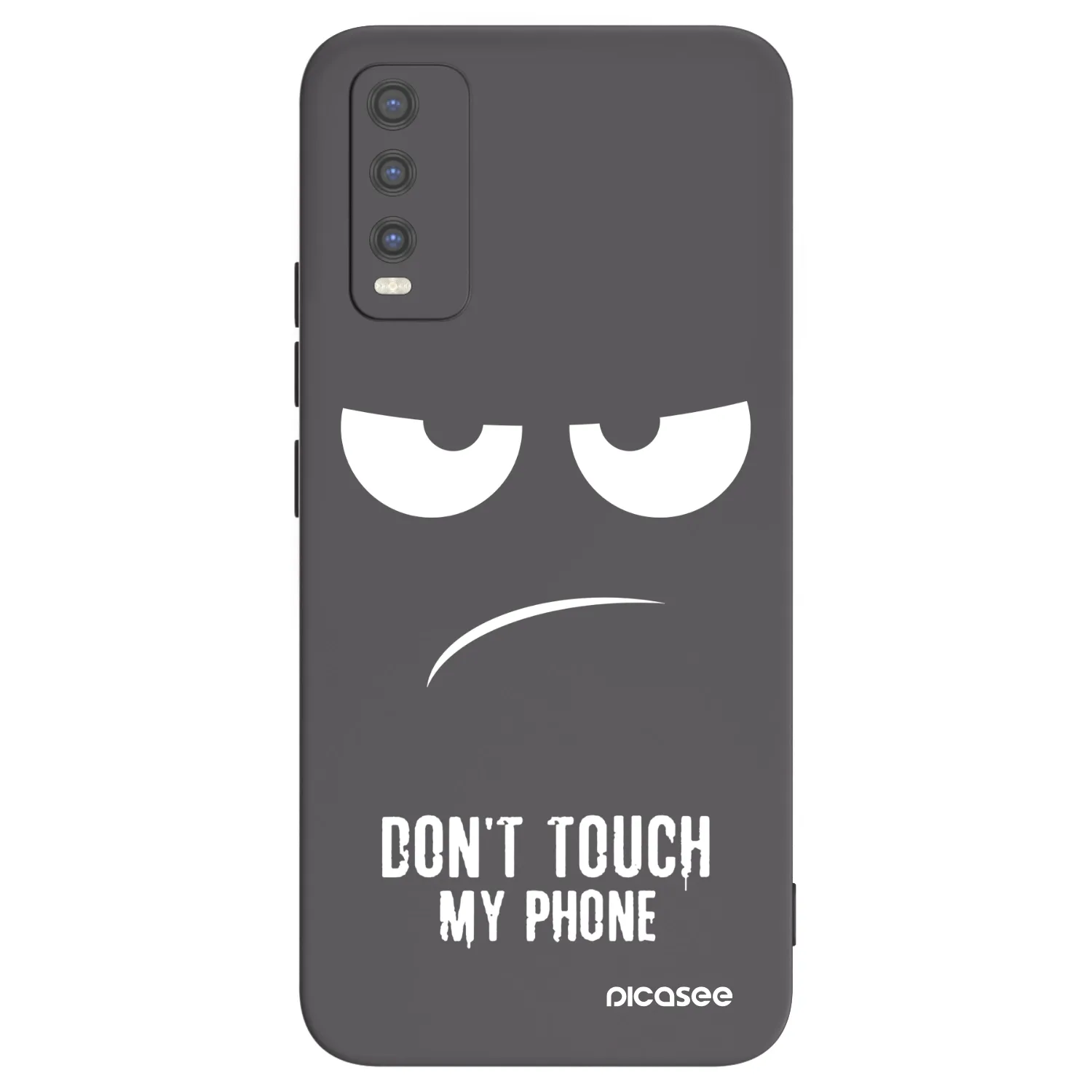 Picasee husă neagră din silicon pentru Vivo Y20s - Don't Touch My Phone