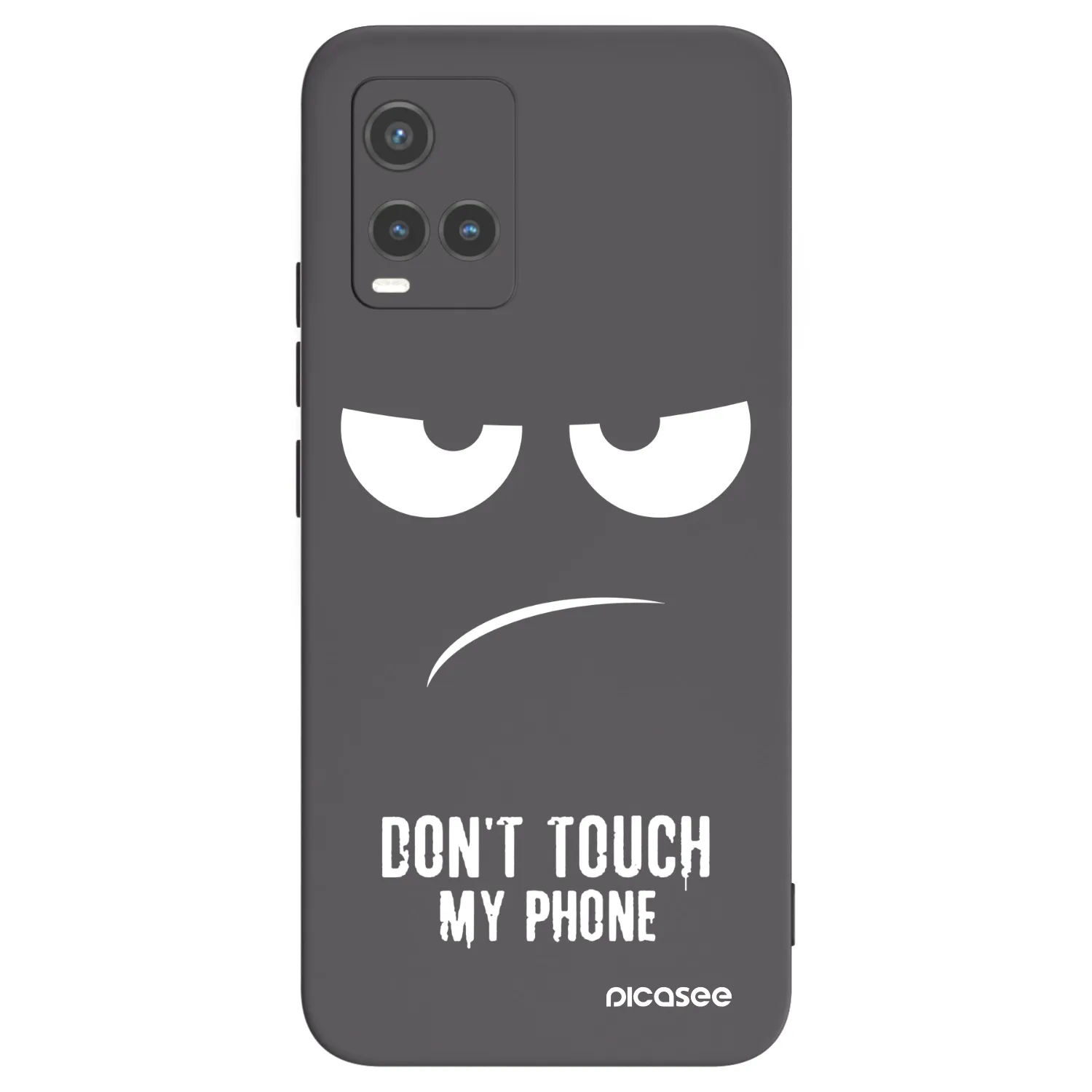 Picasee husă neagră din silicon pentru Vivo Y33s - Don't Touch My Phone