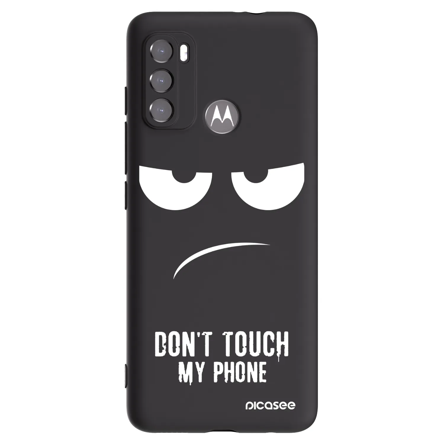 Picasee husă neagră din silicon pentru Motorola Moto G60 - Don't Touch My Phone