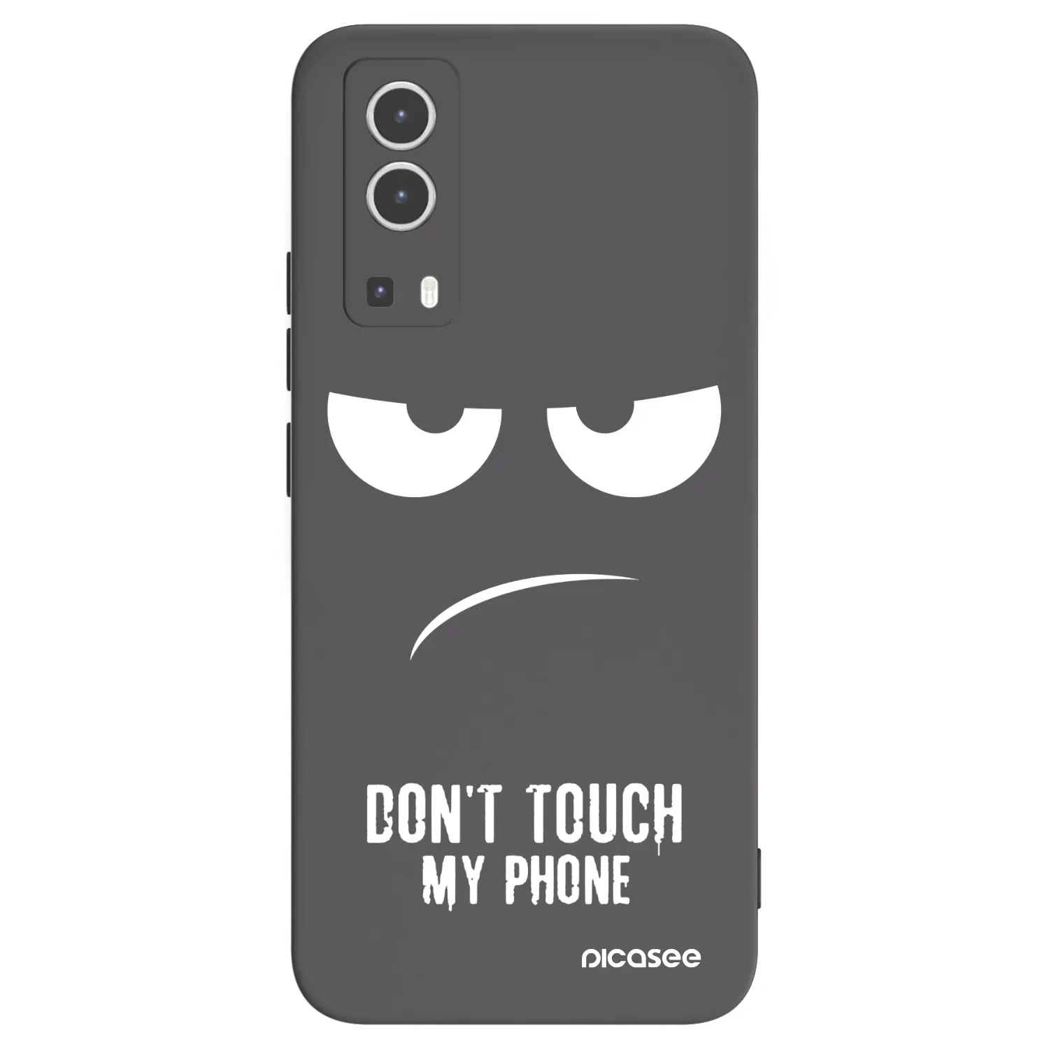 Picasee husă neagră din silicon pentru Vivo Y72 5G - Don't Touch My Phone