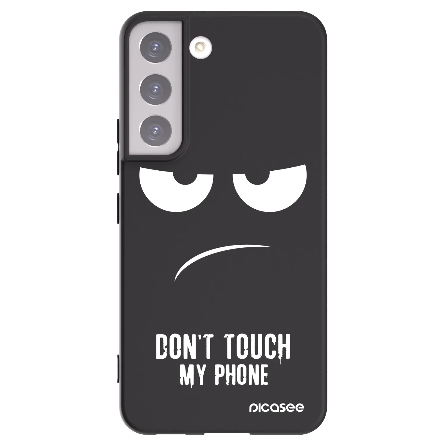 Picasee husă neagră din silicon pentru Samsung Galaxy S22 5G - Don't Touch My Phone