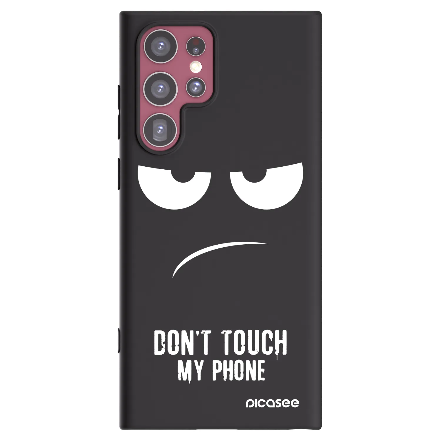 Picasee husă neagră din silicon pentru Samsung Galaxy S22 Ultra 5G - Don't Touch My Phone