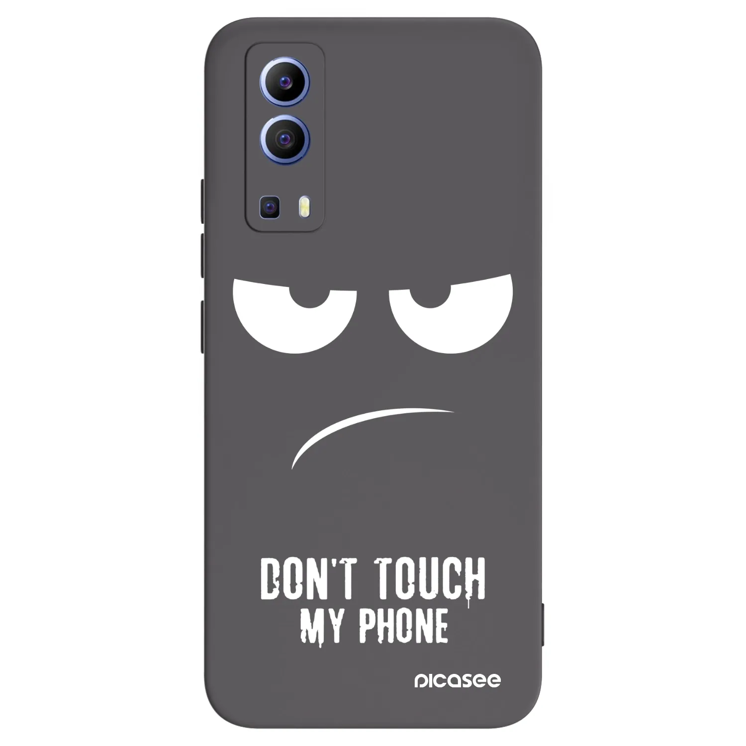 Picasee husă neagră din silicon pentru Vivo Y52 5G - Don't Touch My Phone