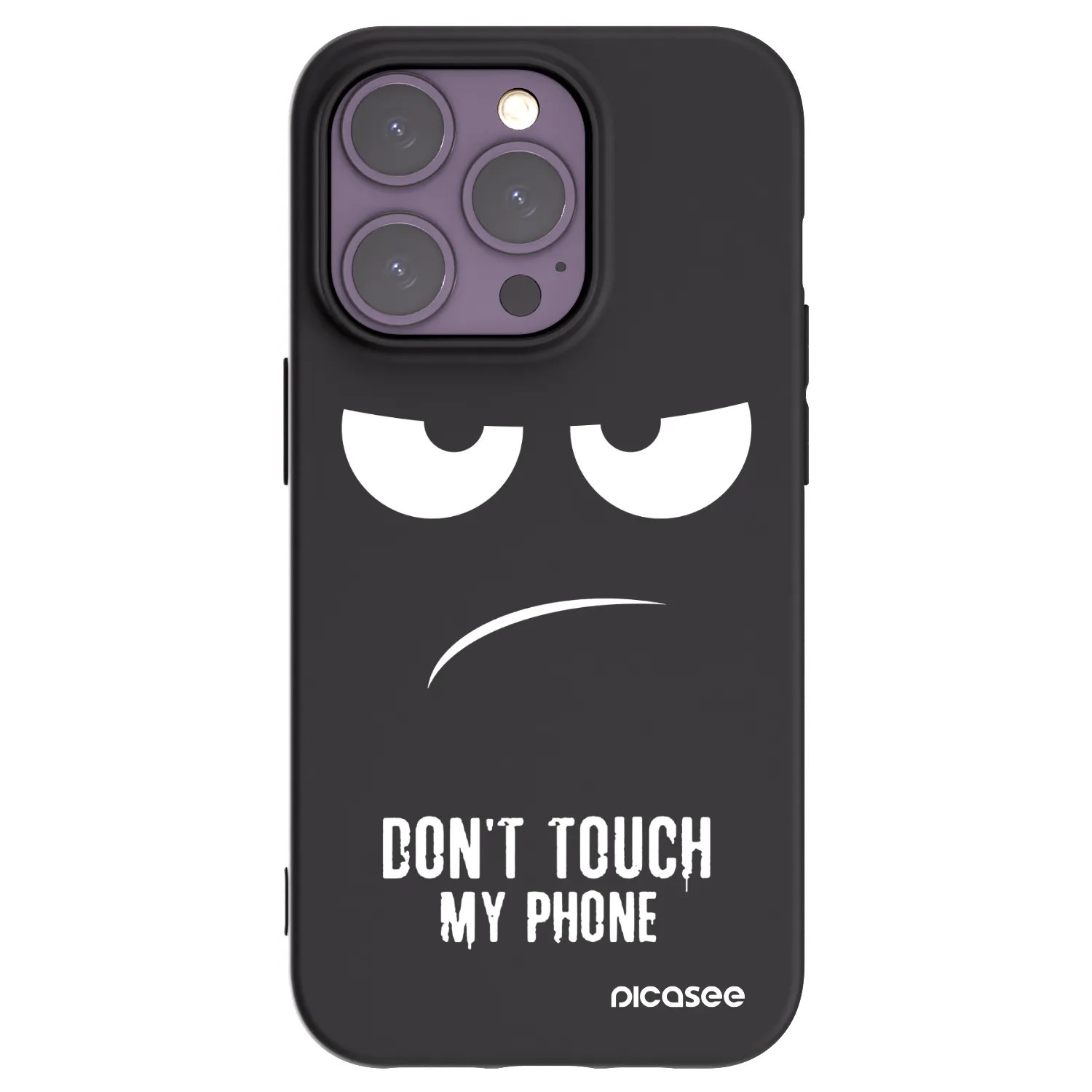 Picasee husă neagră din silicon pentru Apple iPhone 14 Pro - Don't Touch My Phone