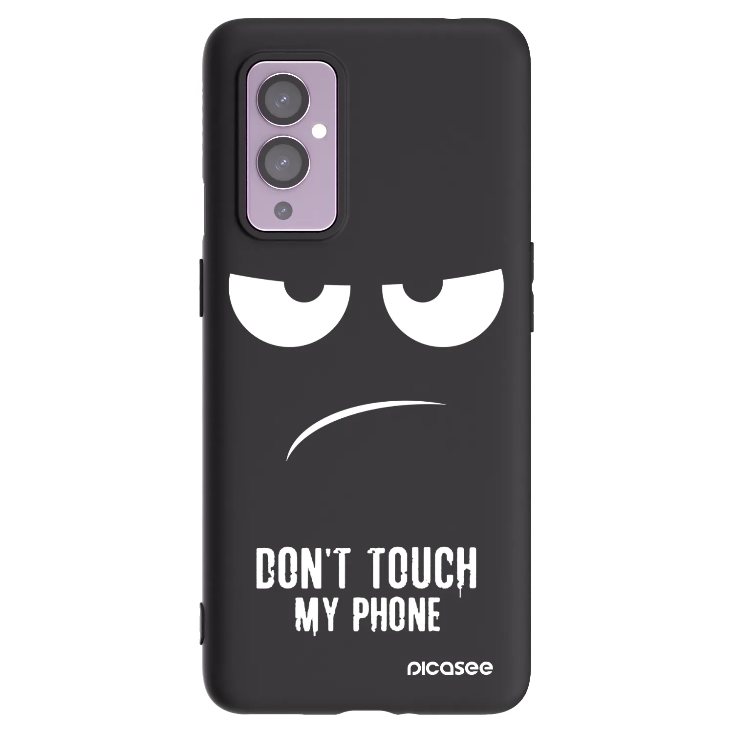 Picasee husă neagră din silicon pentru OnePlus 9 - Don't Touch My Phone