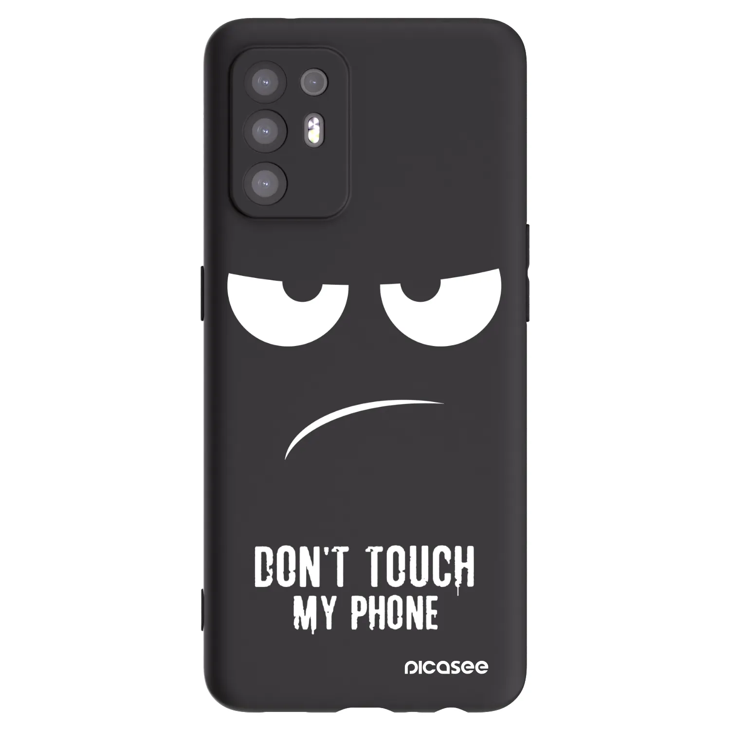 Picasee husă neagră din silicon pentru OPPO A94 5G - Don't Touch My Phone