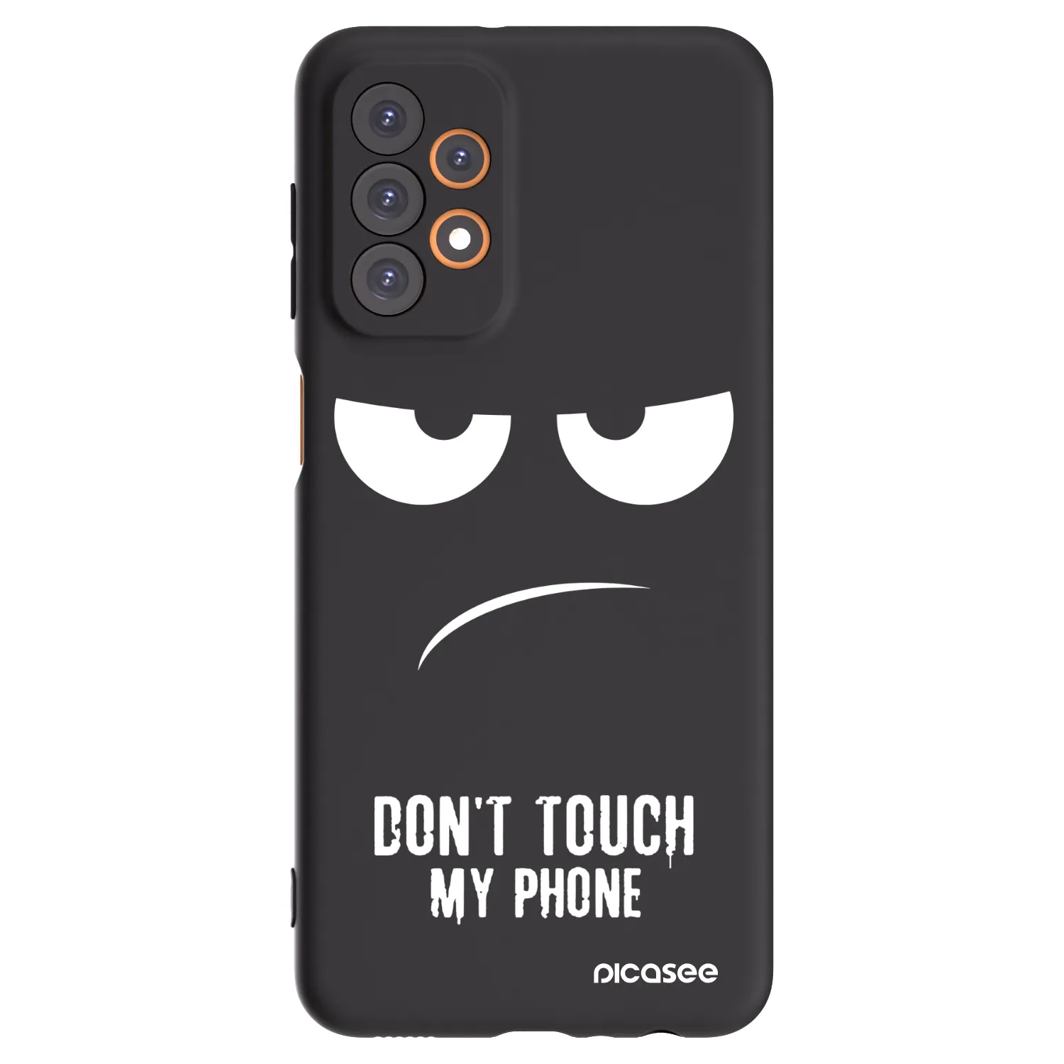 Picasee husă neagră din silicon pentru Samsung Galaxy A23 A235F 4G - Don't Touch My Phone