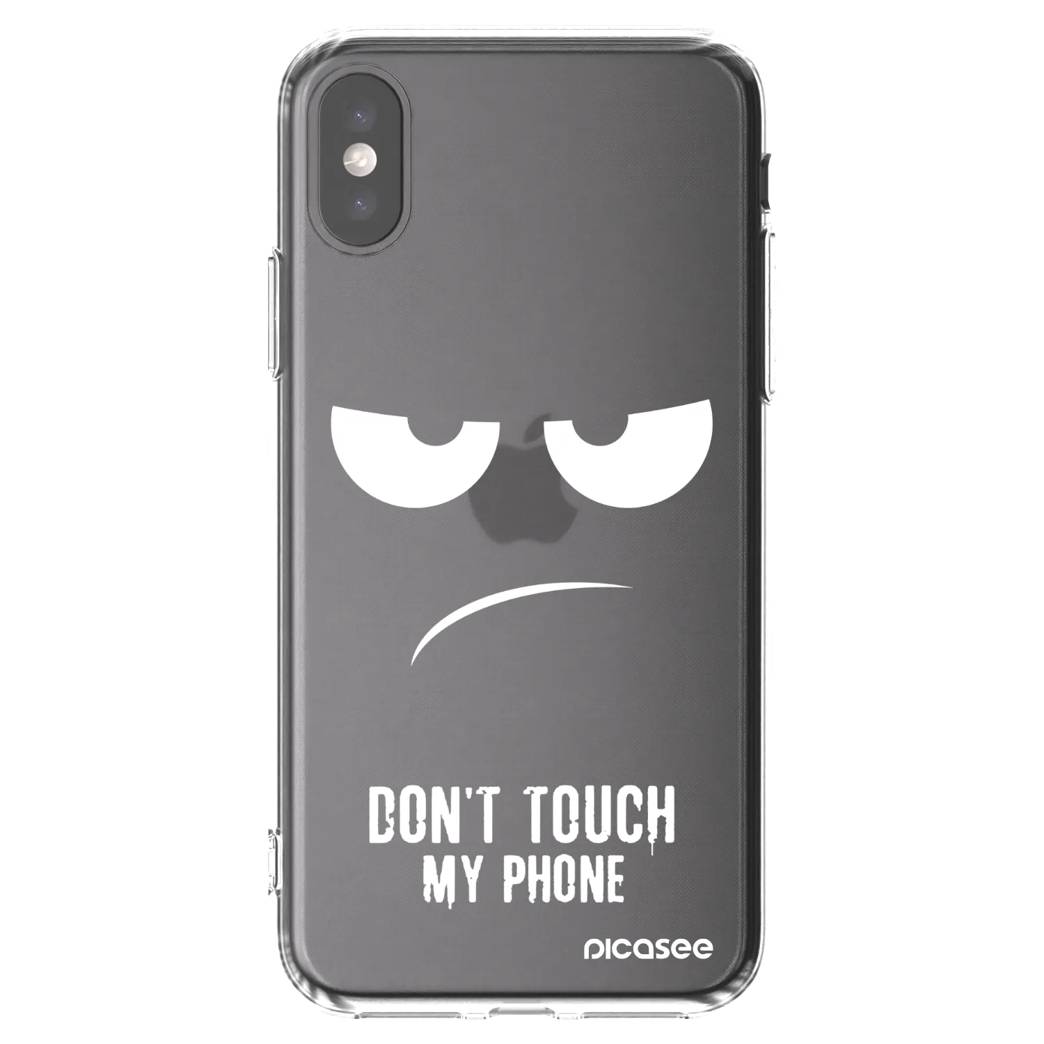 Picasee husă transparentă din silicon pentru Apple iPhone X/XS - Don't Touch My Phone