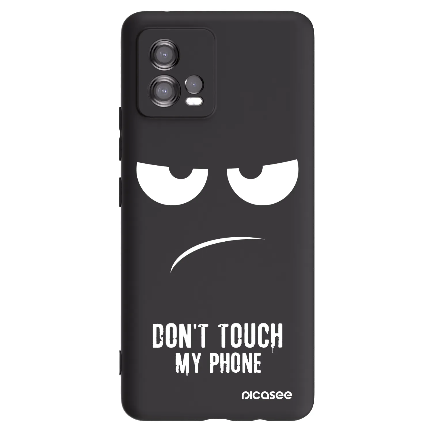 Picasee husă neagră din silicon pentru Motorola Moto G72 - Don't Touch My Phone