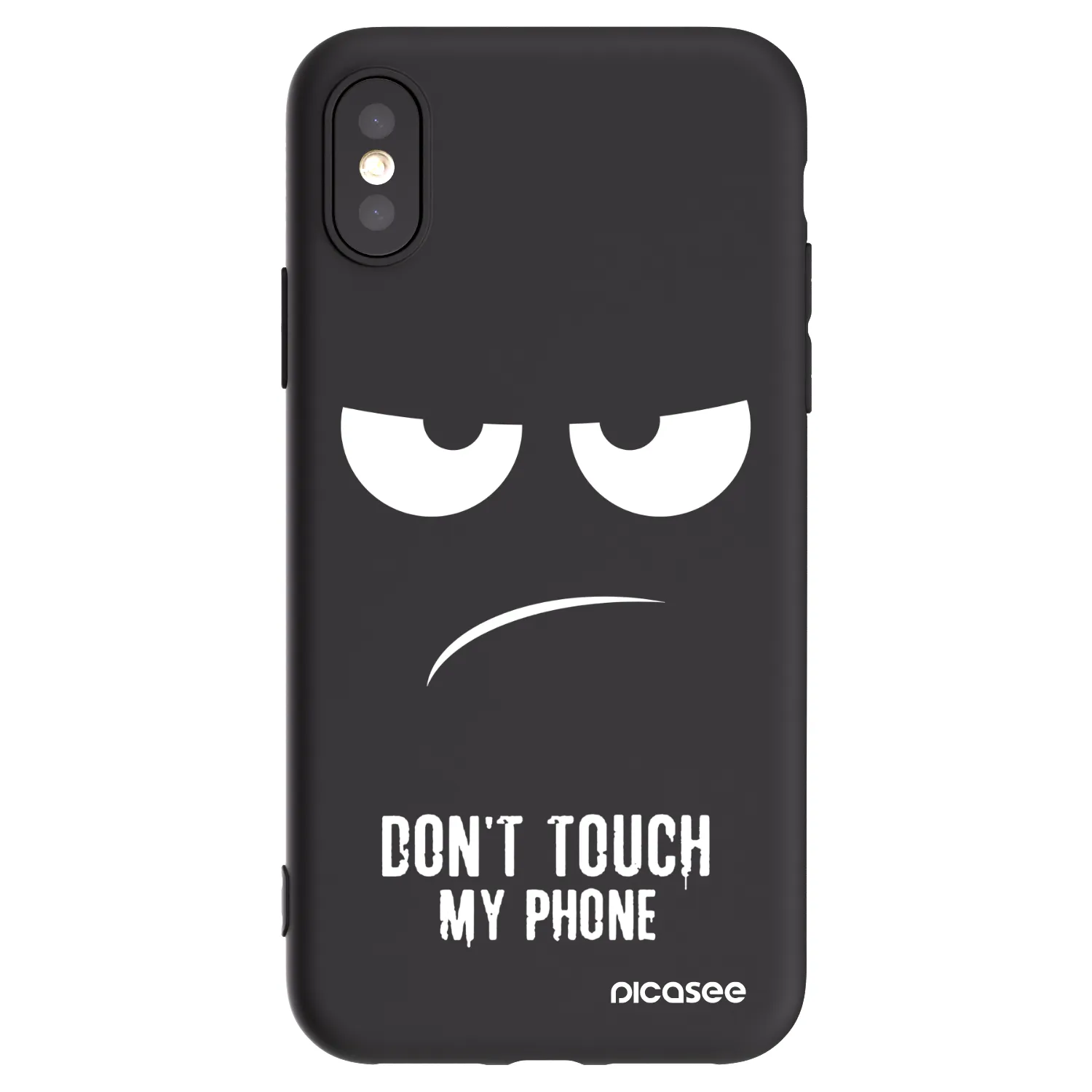 Picasee husă neagră din silicon pentru Apple iPhone X/XS - Don't Touch My Phone