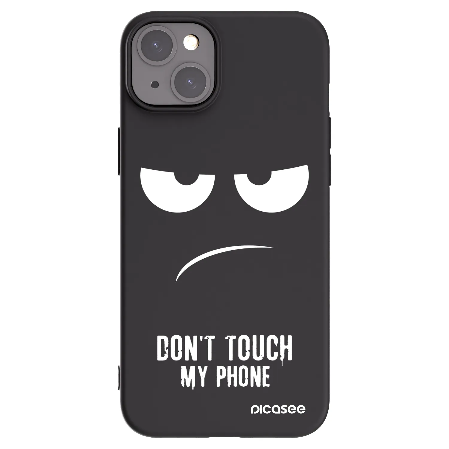 Picasee husă neagră din silicon pentru Apple iPhone 15 Plus - Don't Touch My Phone