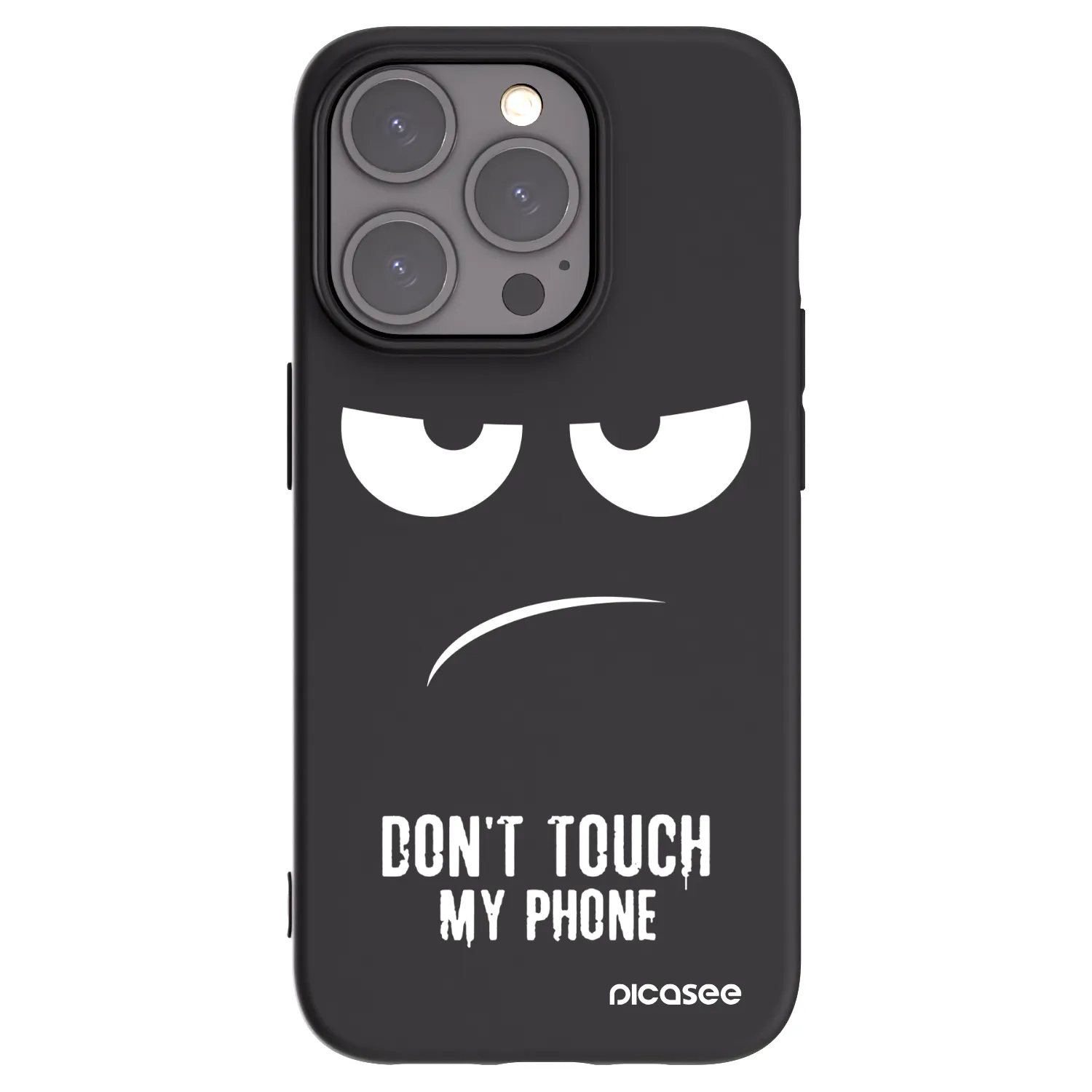 Picasee husă neagră din silicon pentru Apple iPhone 15 Pro - Don't Touch My Phone