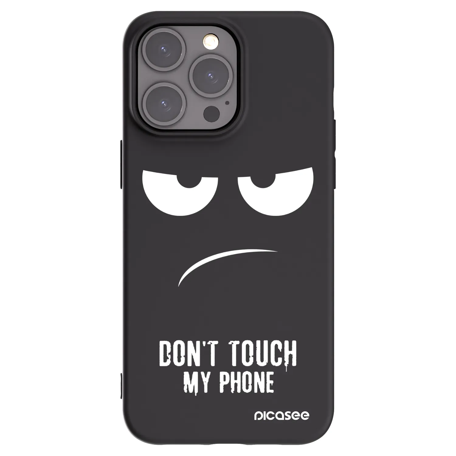 Picasee husă neagră din silicon pentru Apple iPhone 15 Pro Max - Don't Touch My Phone