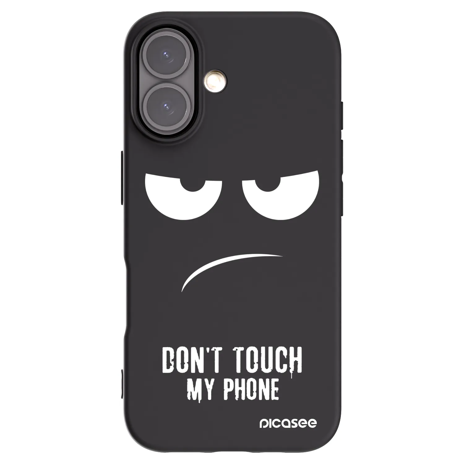 Picasee husă neagră din silicon pentru Apple iPhone 16 - Don't Touch My Phone