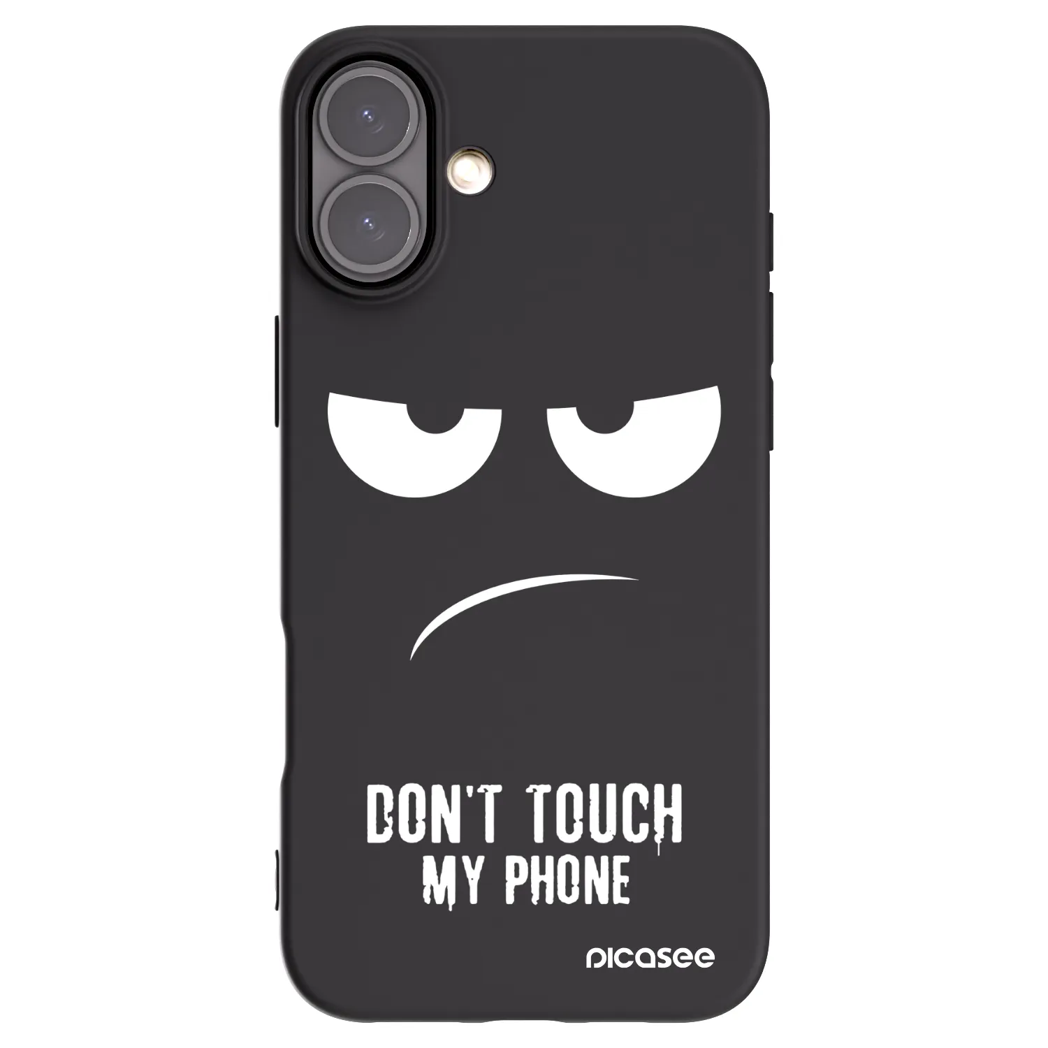 Picasee husă neagră din silicon pentru Apple iPhone 16 Plus - Don't Touch My Phone