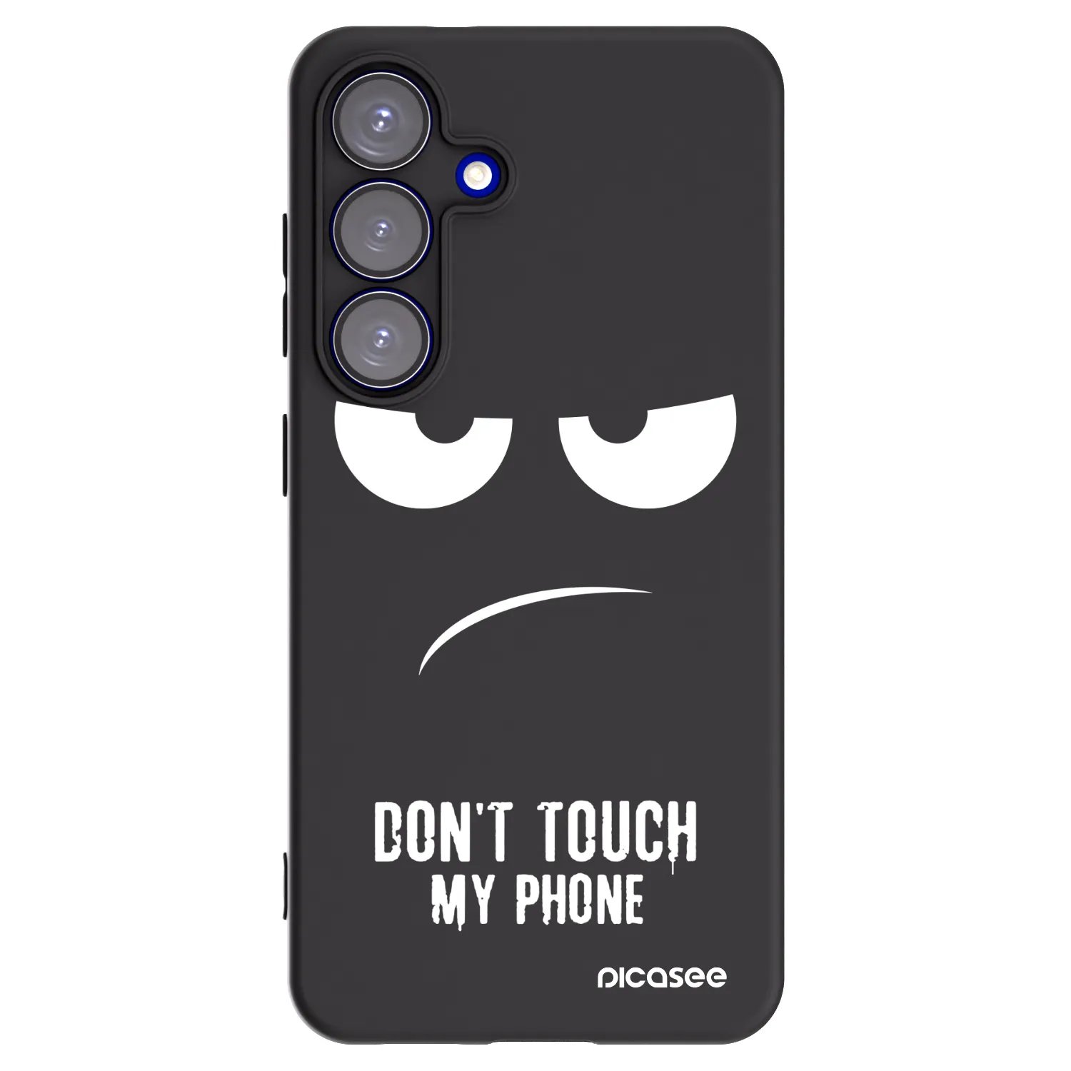 Picasee husă neagră din silicon pentru Samsung Galaxy S25 5G - Don't Touch My Phone