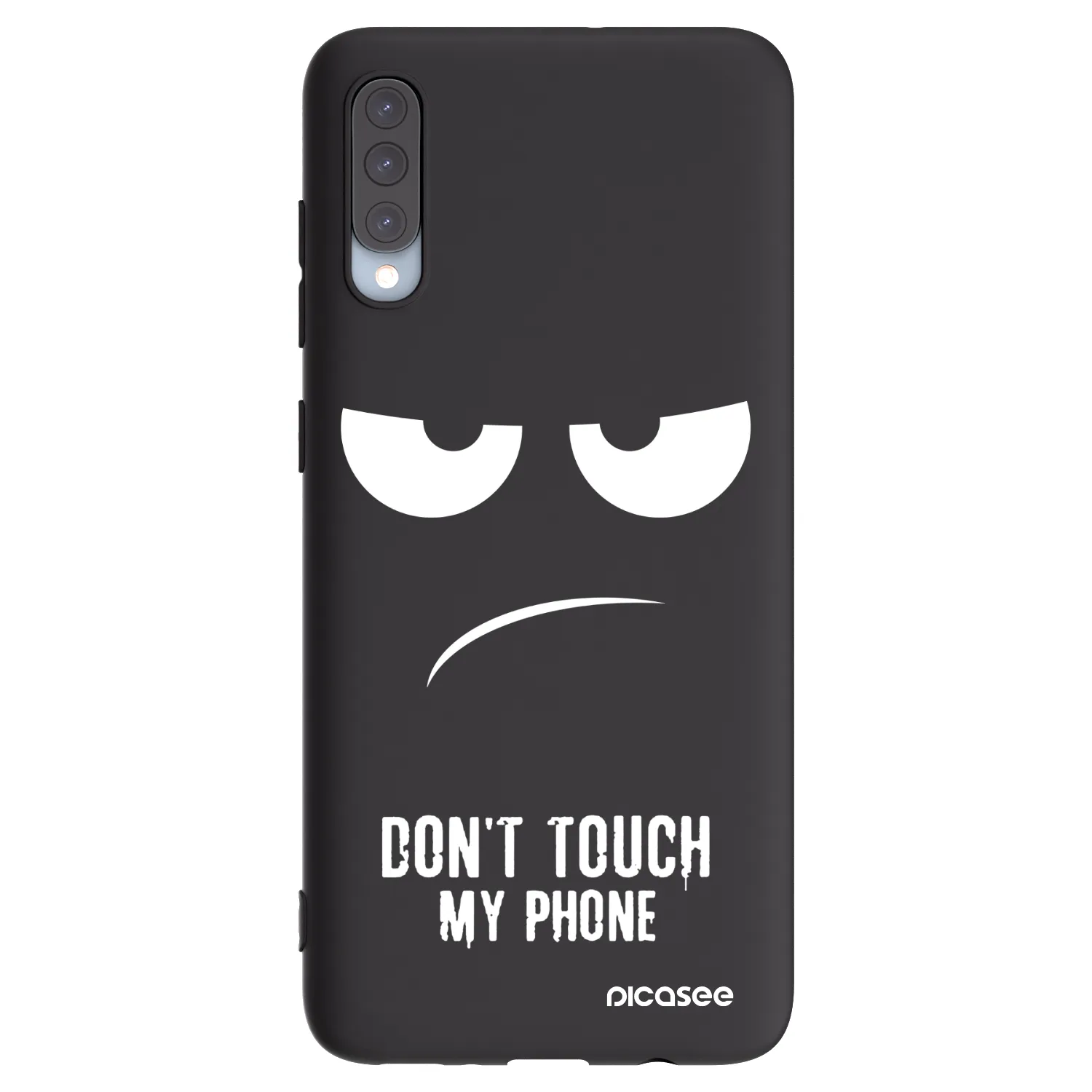 Picasee husă neagră din silicon pentru Samsung Galaxy A70 A705F - Don't Touch My Phone
