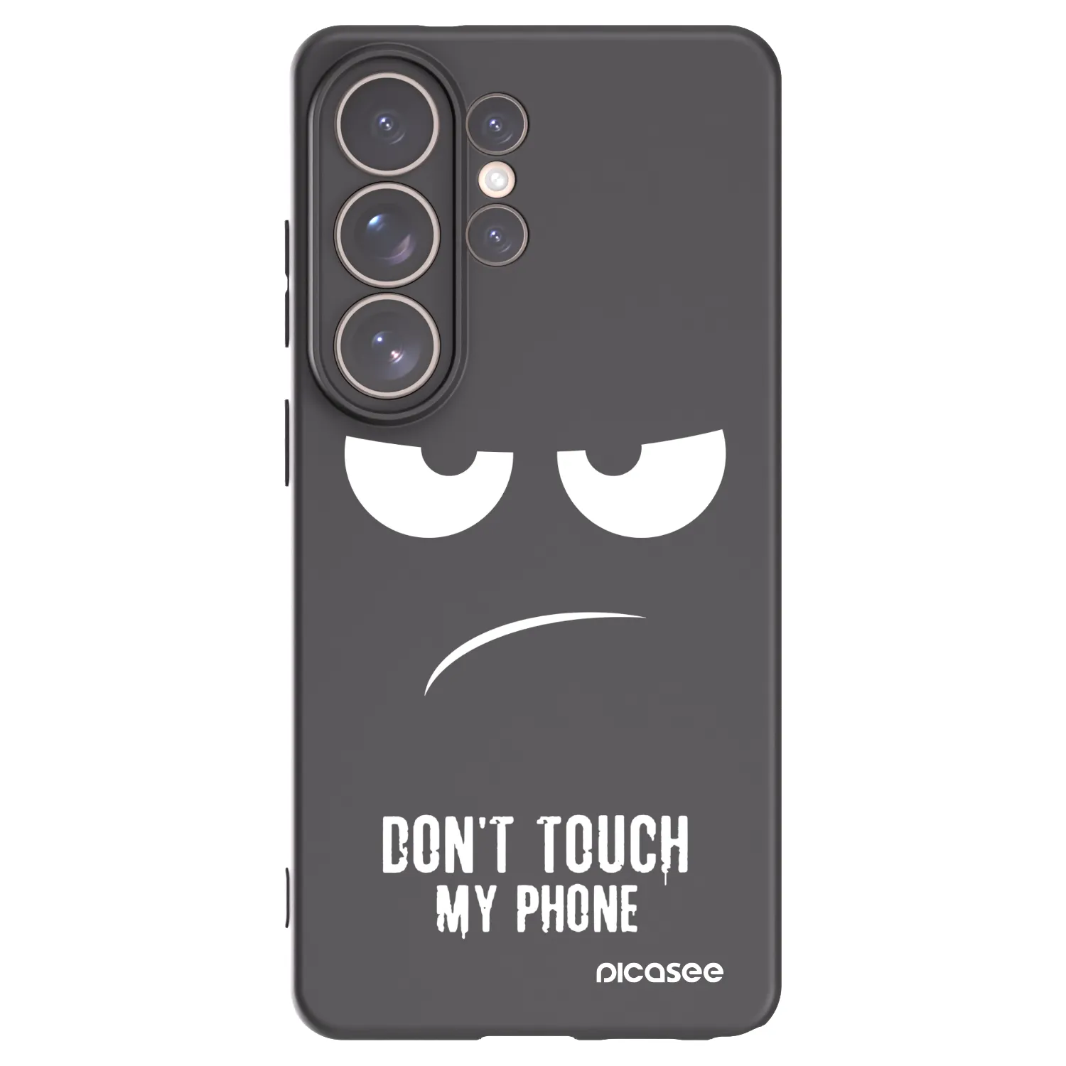 Picasee husă neagră din silicon pentru Samsung Galaxy S26 Ultra - Don't Touch My Phone
