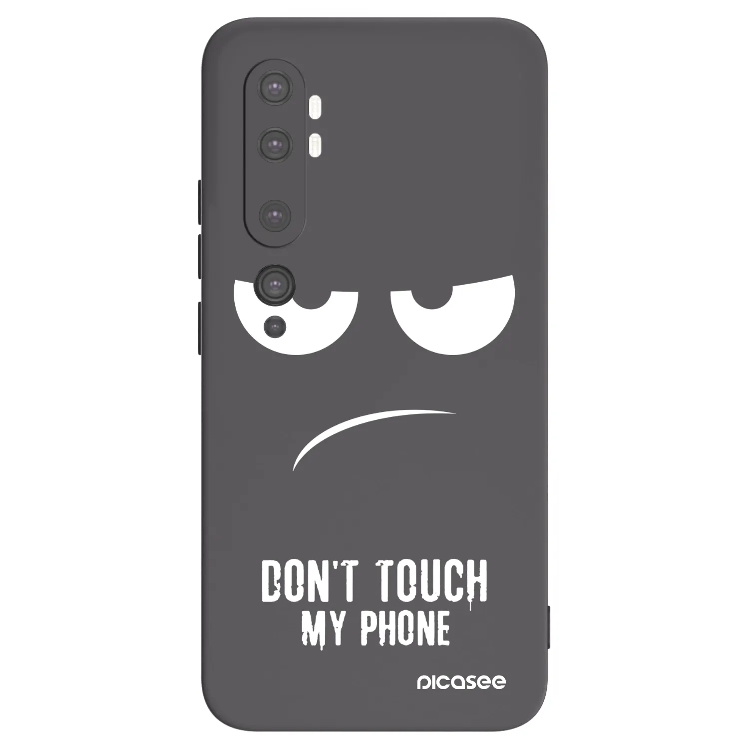 Picasee husă neagră din silicon pentru Xiaomi Mi Note 10 (Pro) - Don't Touch My Phone