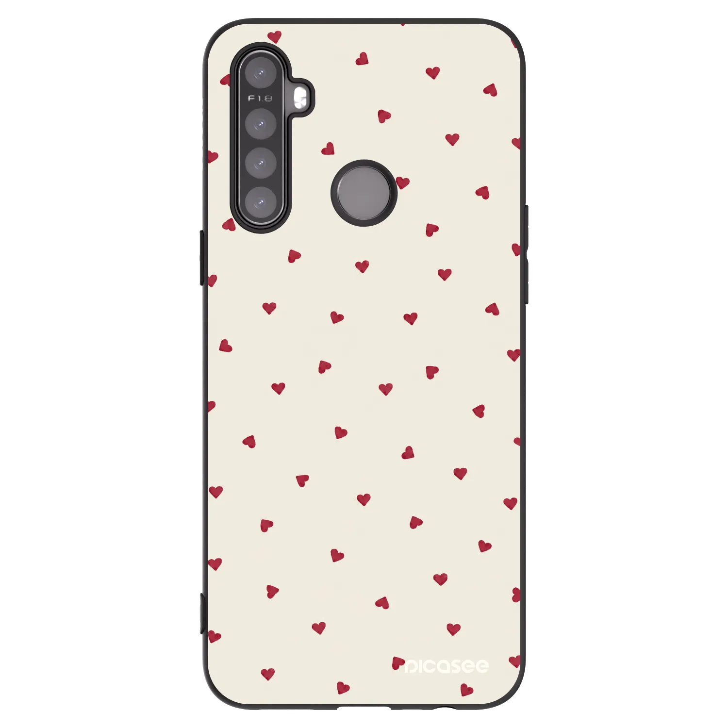 Picasee husă neagră din silicon pentru Realme 5 - Little Love