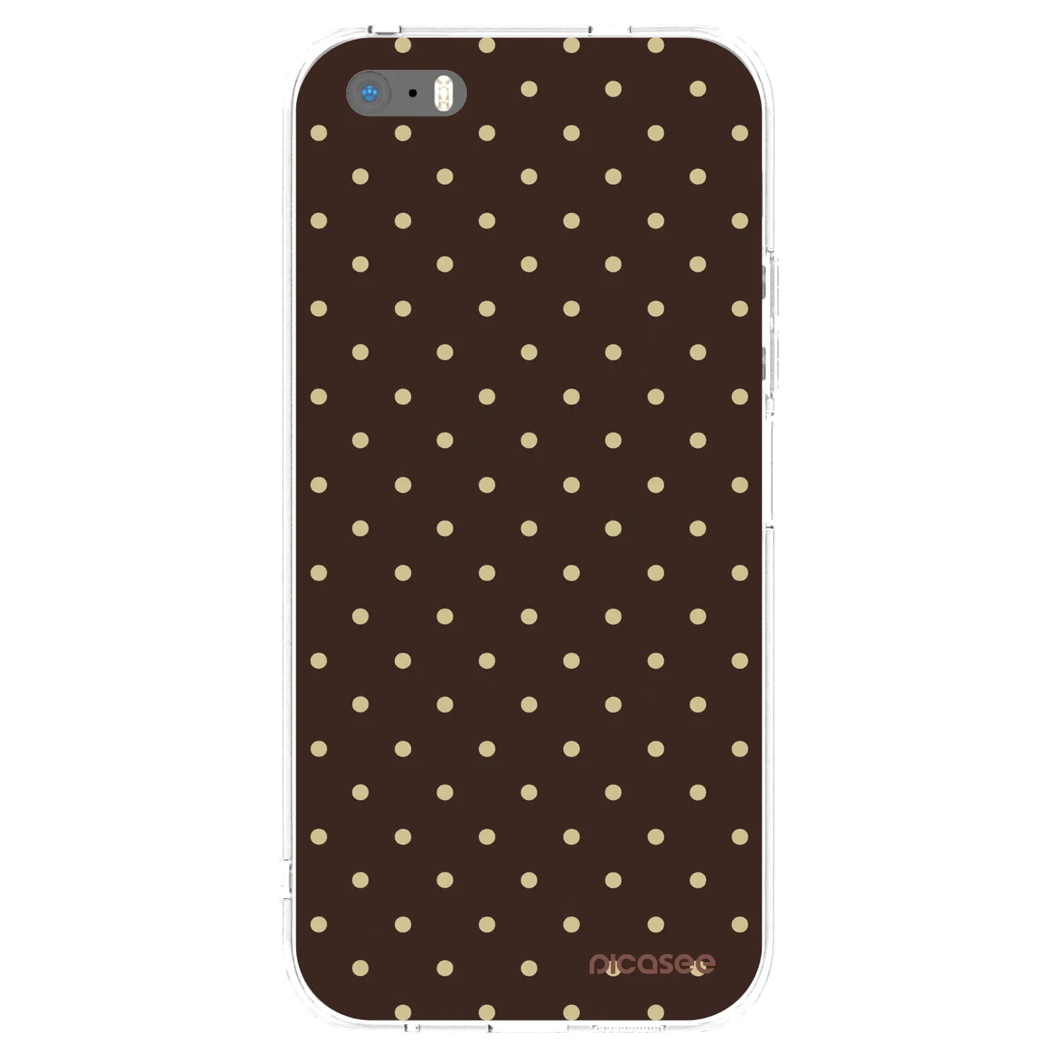 Picasee husă transparentă din silicon pentru Apple iPhone 5/5S/SE - Vanilla Dots & Chocolate