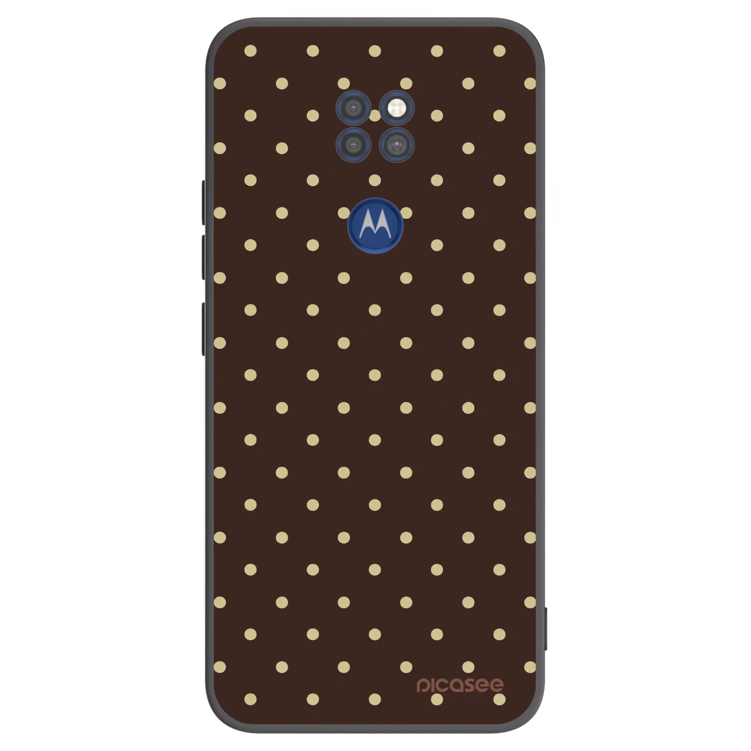 Picasee husă neagră din silicon pentru Motorola Moto G9 Play - Vanilla Dots & Chocolate