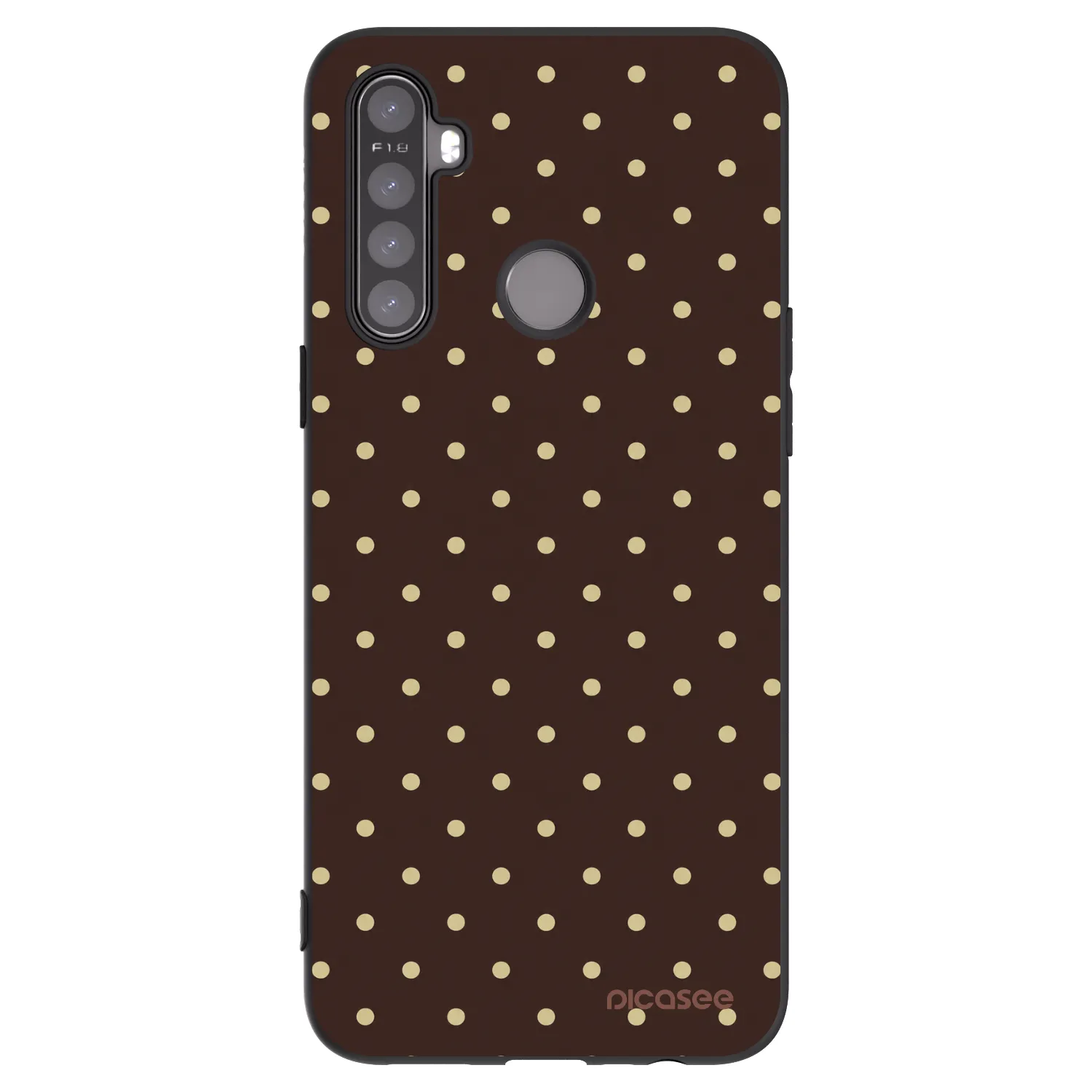 Picasee husă neagră din silicon pentru Realme 5 - Vanilla Dots & Chocolate