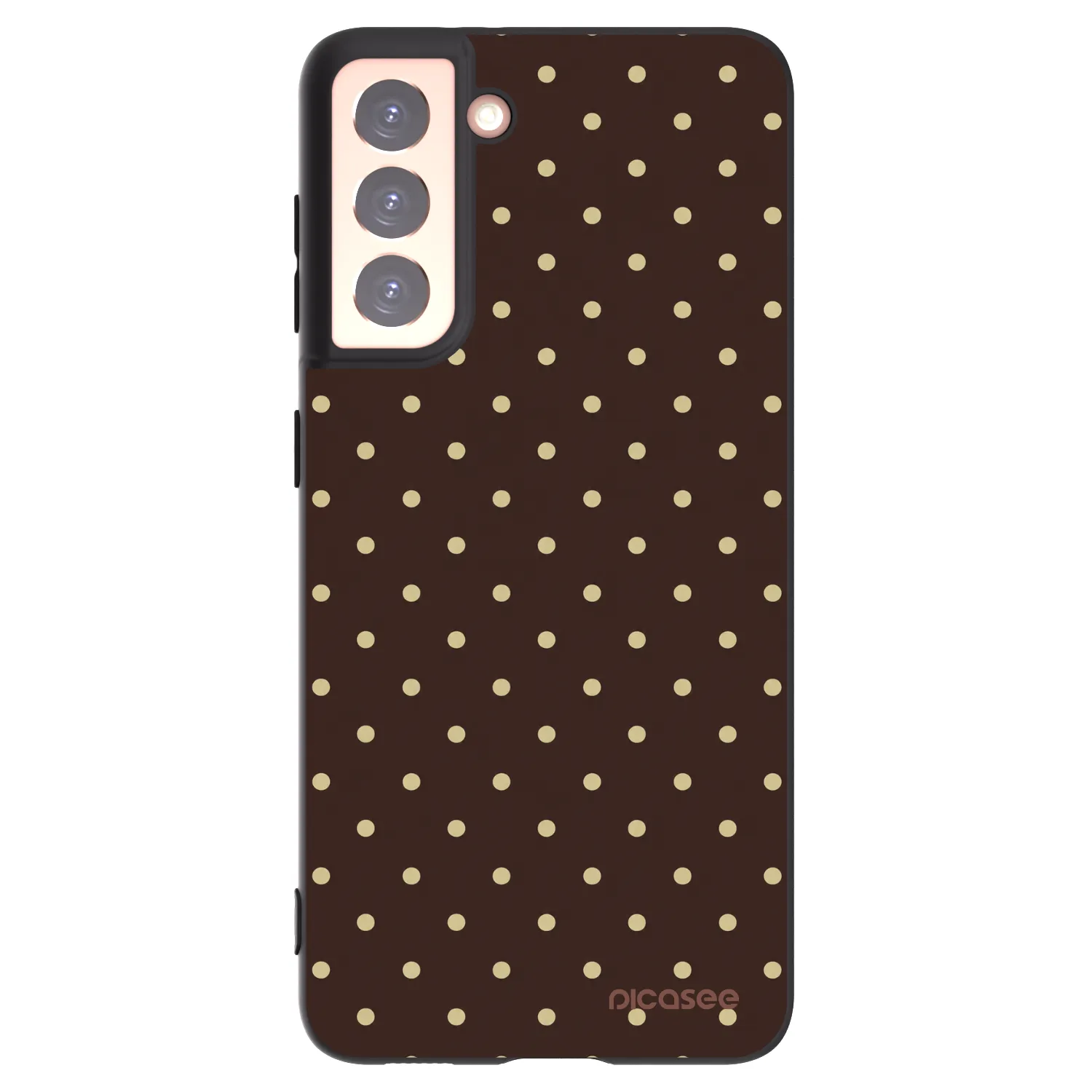 Picasee husă neagră din silicon pentru Samsung Galaxy S21 5G G991B - Vanilla Dots & Chocolate