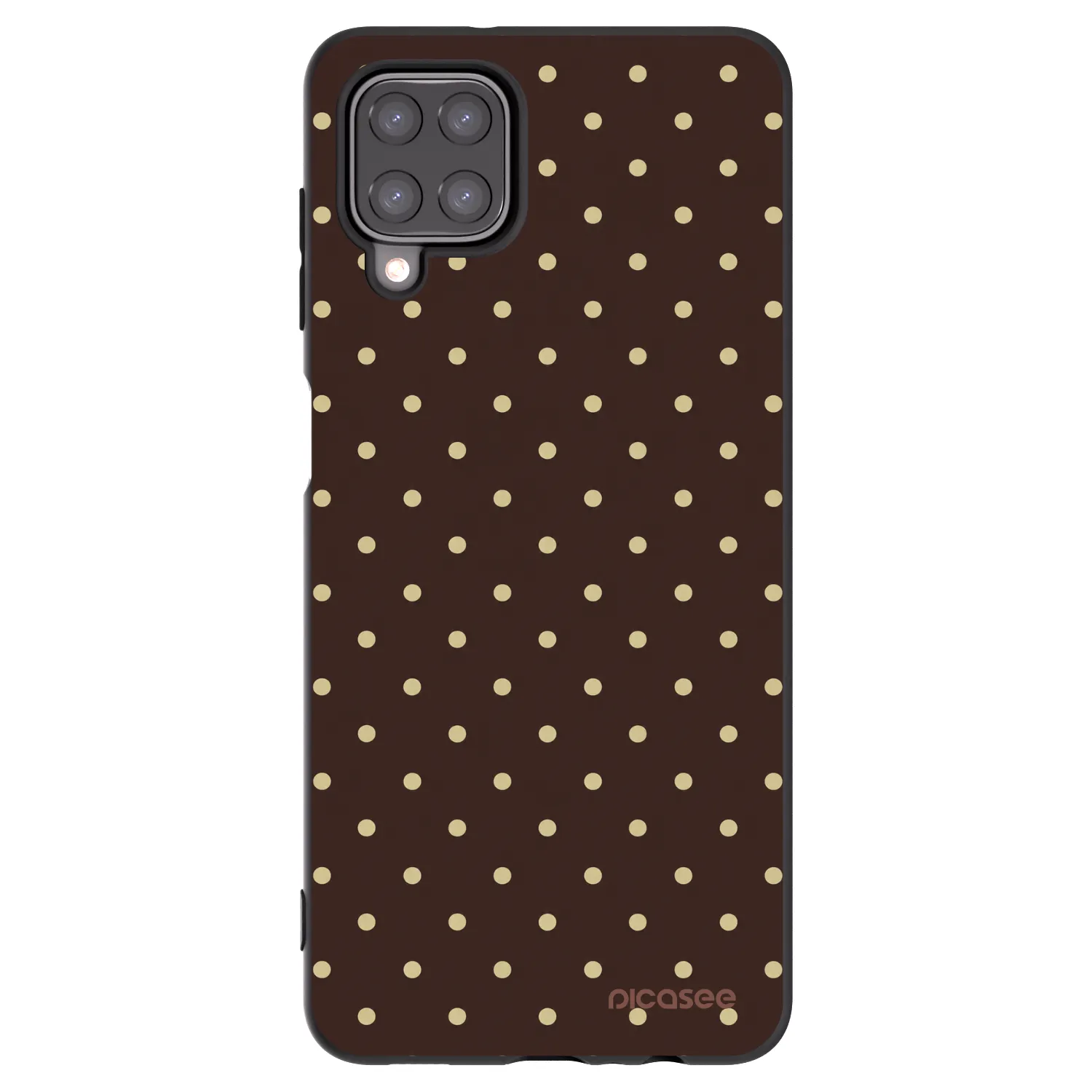 Picasee husă neagră din silicon pentru Samsung Galaxy A12 A125F - Vanilla Dots & Chocolate