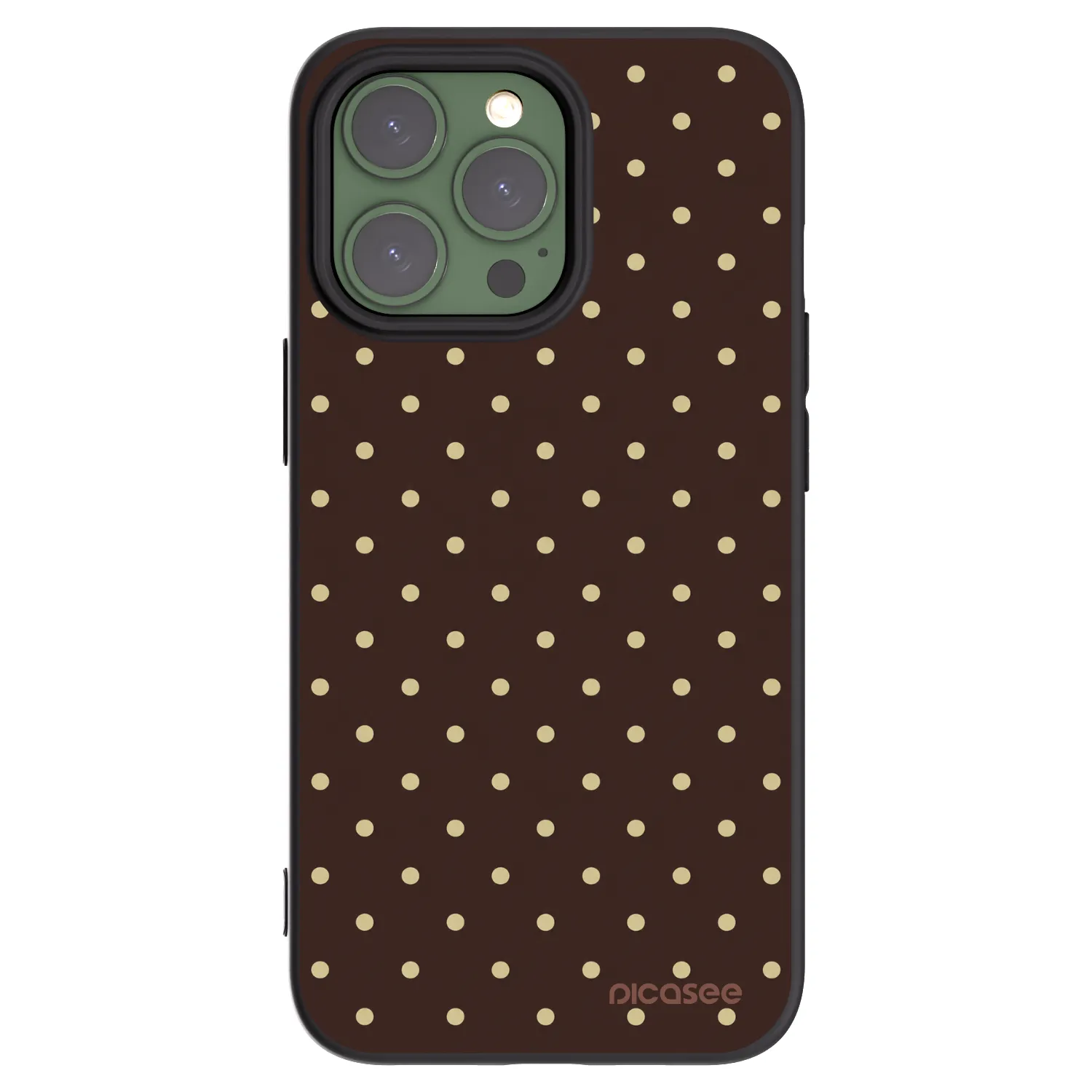 Picasee husă neagră din silicon pentru Apple iPhone 13 Pro - Vanilla Dots & Chocolate