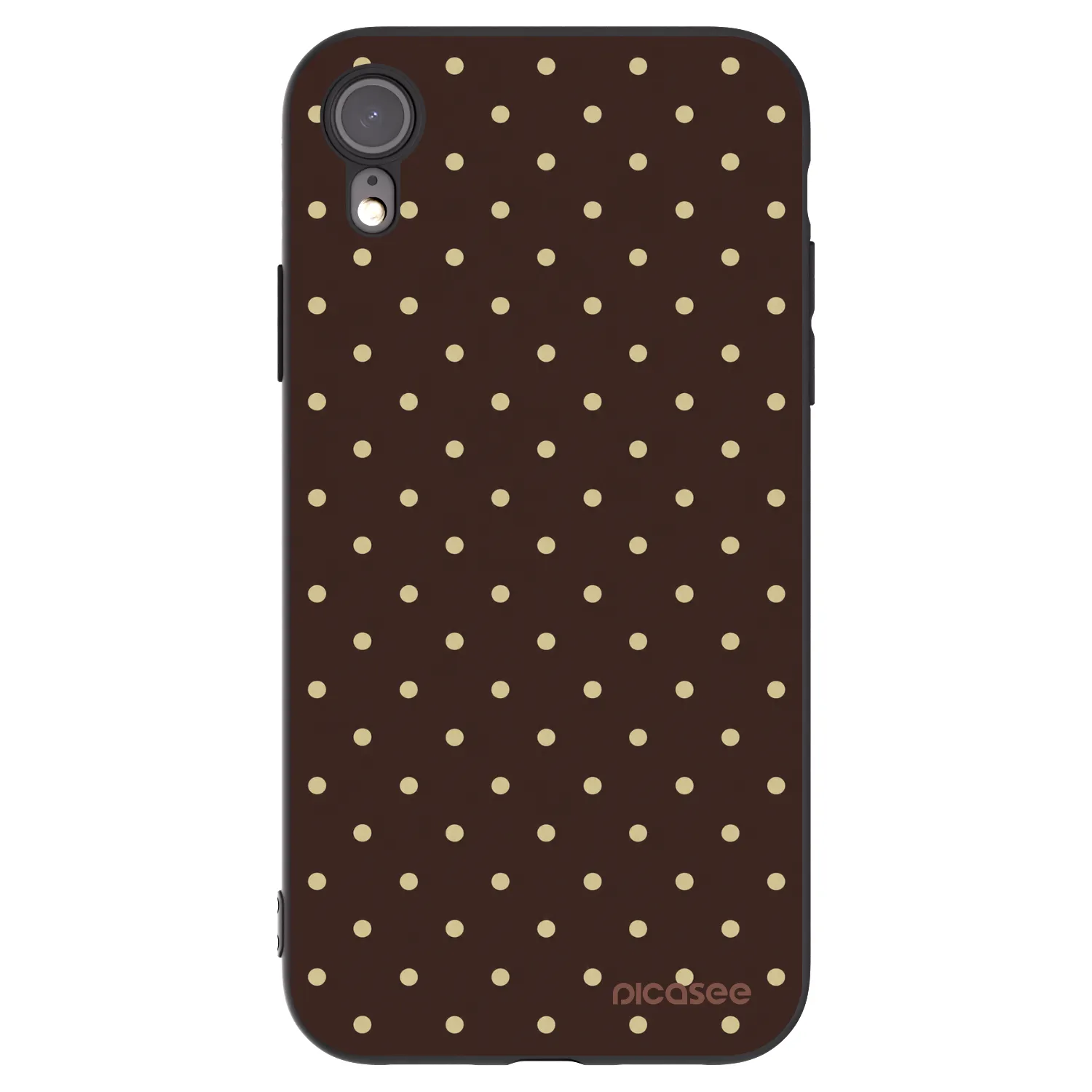 Picasee husă neagră din silicon pentru Apple iPhone XR - Vanilla Dots & Chocolate