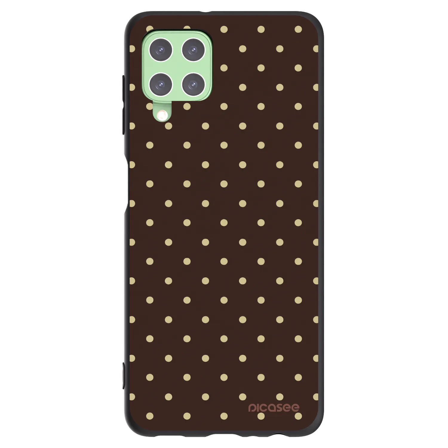 Picasee husă neagră din silicon pentru Samsung Galaxy A22 A225F 4G - Vanilla Dots & Chocolate