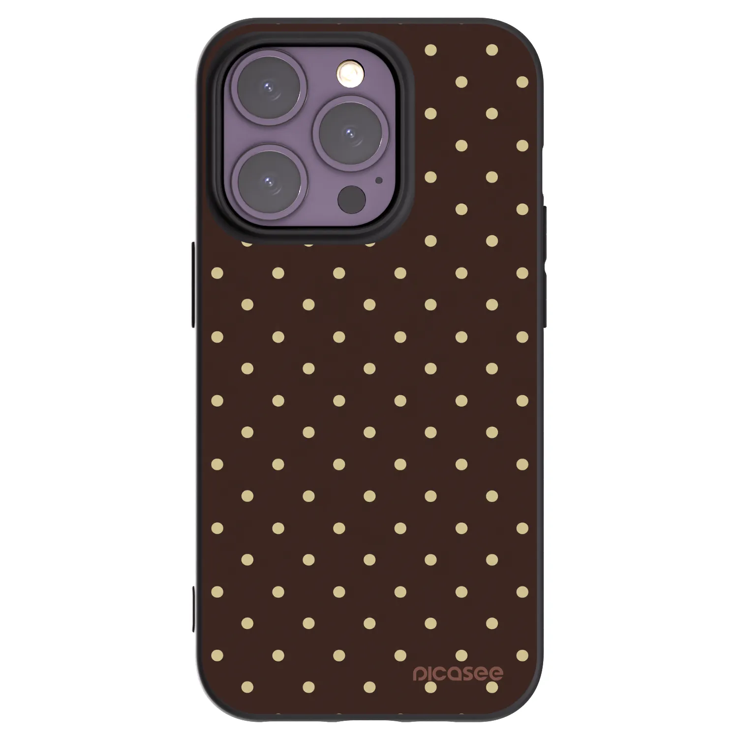 Picasee husă neagră din silicon pentru Apple iPhone 14 Pro - Vanilla Dots & Chocolate