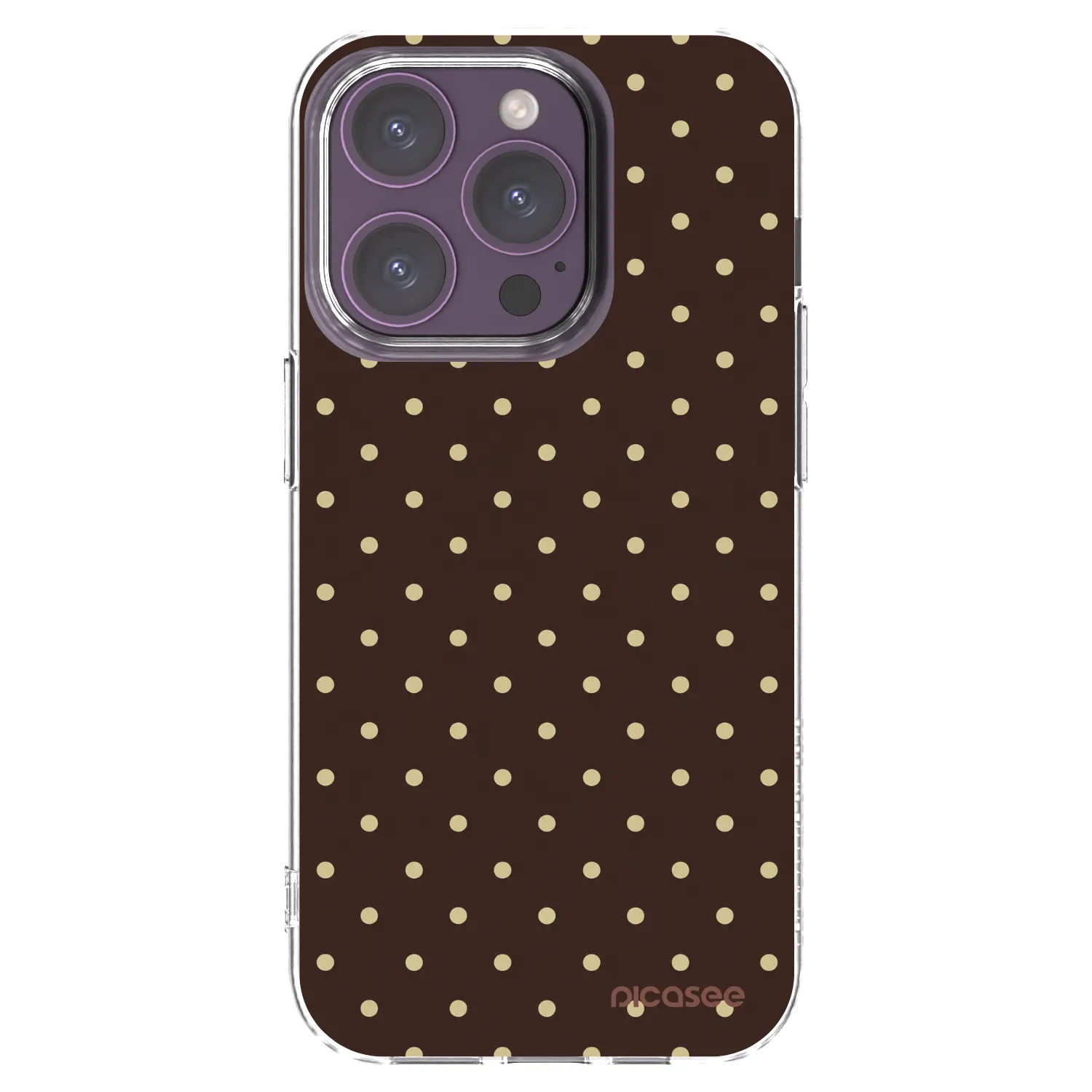 Picasee husă transparentă din silicon pentru Apple iPhone 14 Pro - Vanilla Dots & Chocolate
