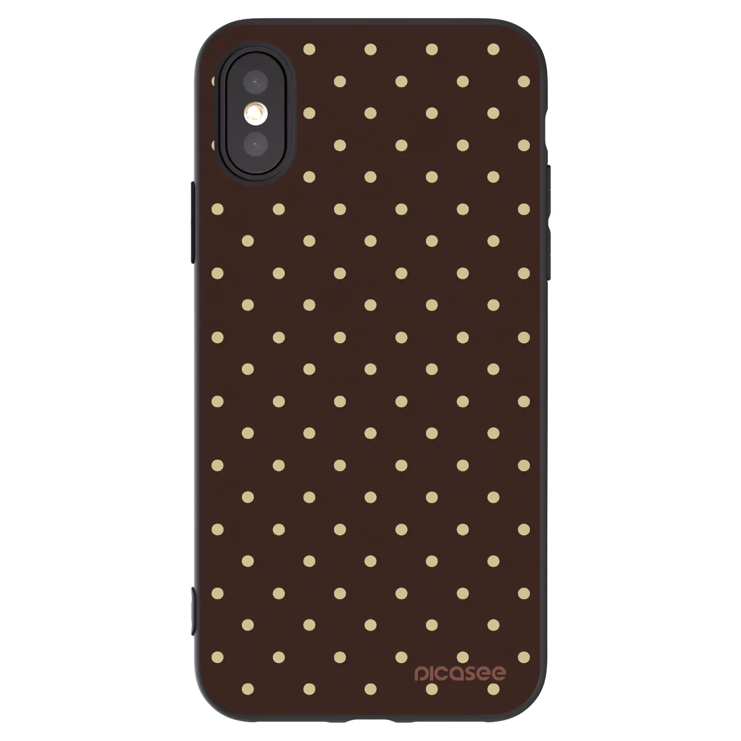 Picasee husă neagră din silicon pentru Apple iPhone X/XS - Vanilla Dots & Chocolate
